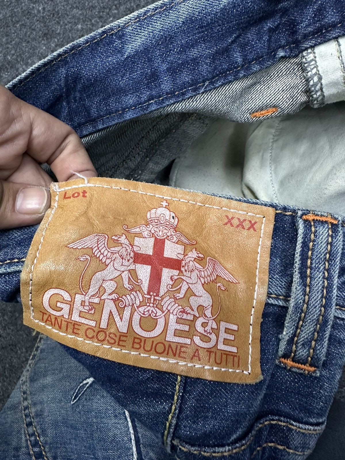 Japanese Brand Genoese Designer Blue Washed Faded Denim 36x33 F56 Size US 36 / EU 52 - 14 Thumbnail