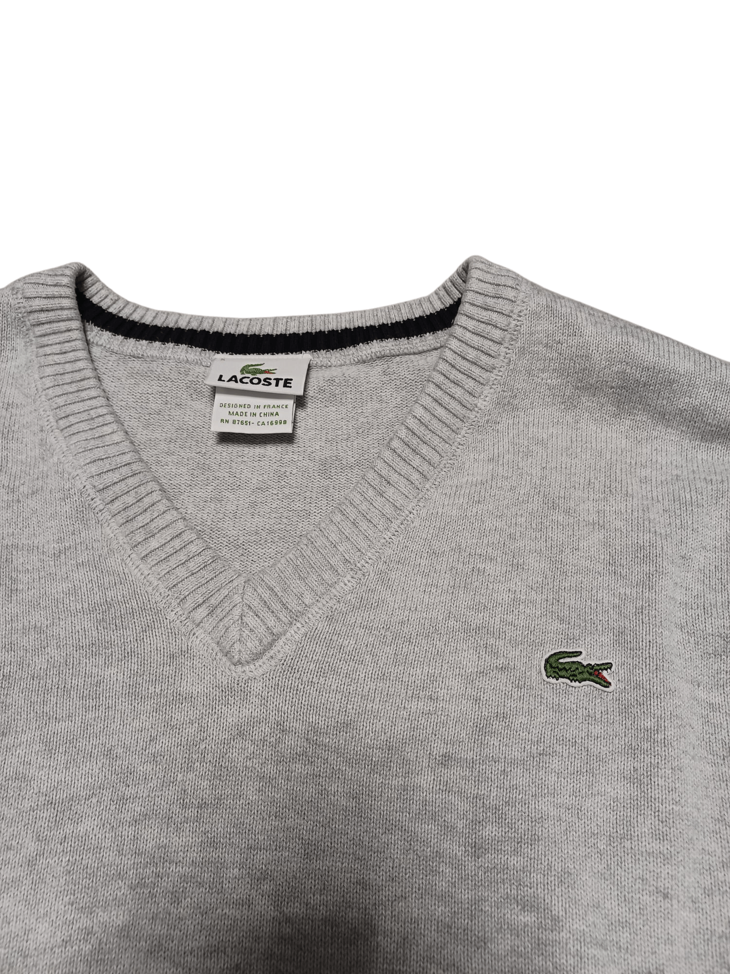 Lacoste LACOSTE VINTAGE V-NECK OLDMONEY LUXURY SWEATER Size US L / EU 52-54 / 3 - 2 Thumbnail