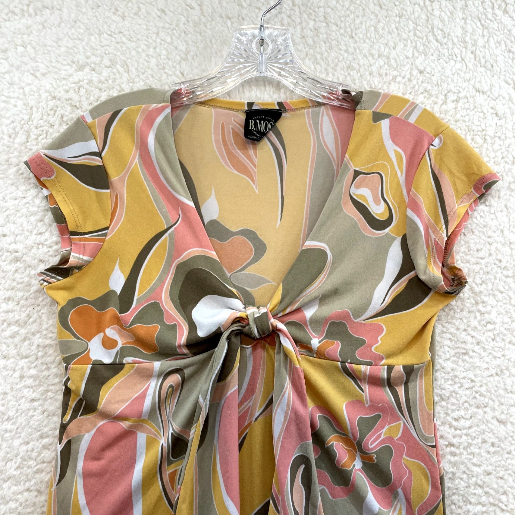 Etro VINTAGE 90s Y2K Top Groovy Psychedellic Retro 70s Pattern Shirt L Womens Pink Orange Slinky Casual B. Moss Size L / US 10 / IT 46 - 3 Thumbnail