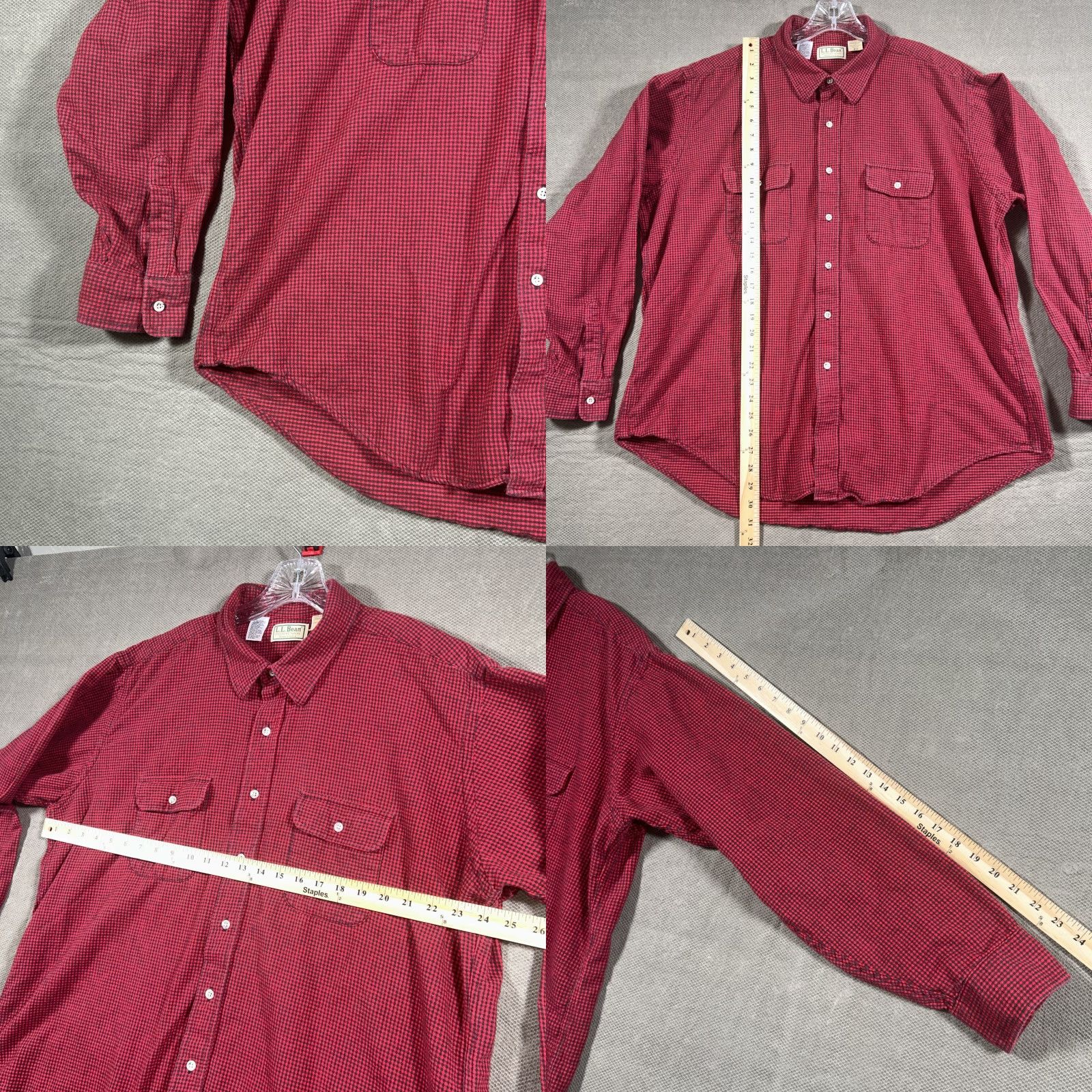 Vintage VINTAGE L.L. Bean Button-Up Long Sleeve Shirt Big 2X Red Plaid Flannel USA Men Size US XXL / EU 58 / 5 - 8 Thumbnail