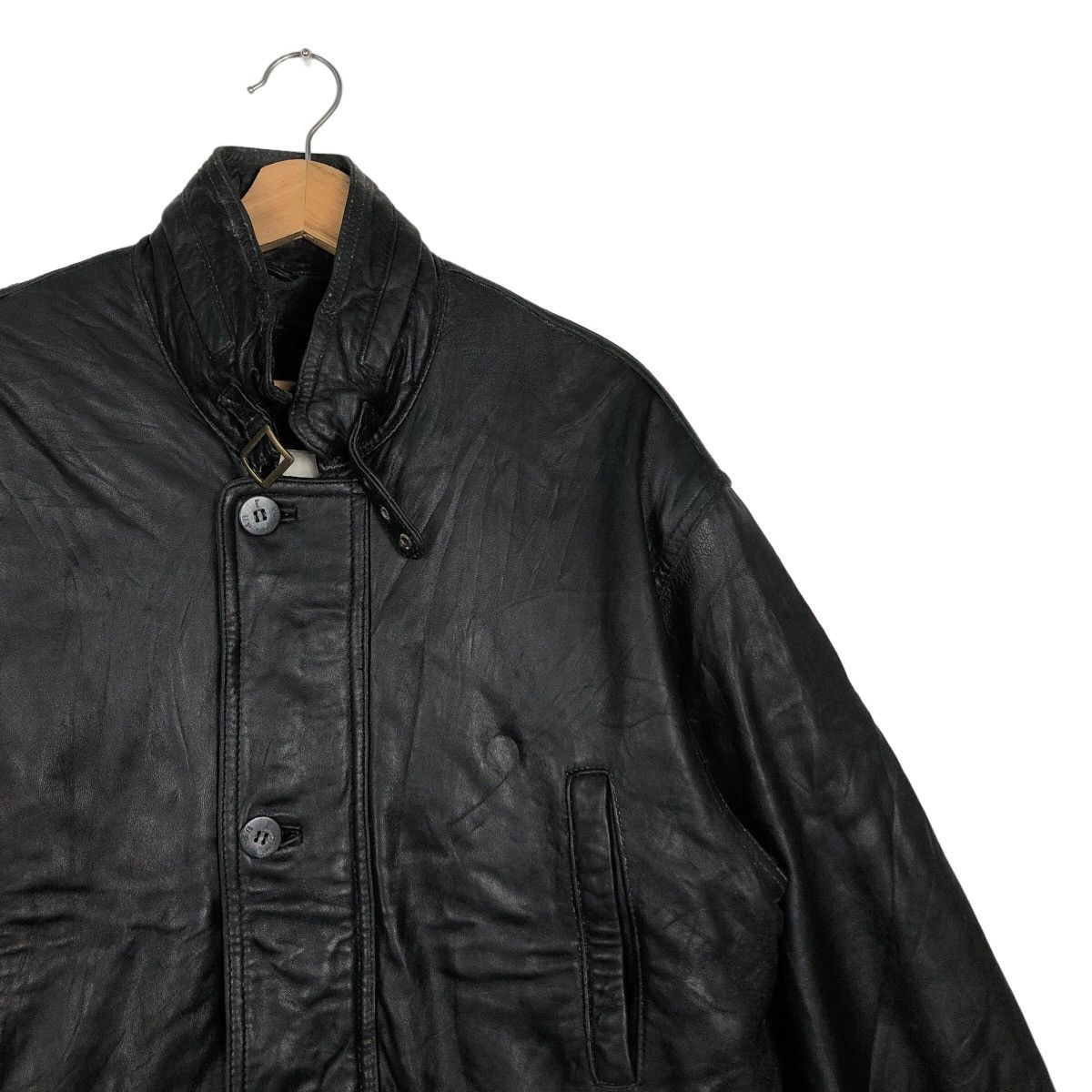 Genuine Leather 🔥90s Vintage Genuine Leather Biker Jacket Renoma Japan Made Size US L / EU 52-54 / 3 - 6 Thumbnail