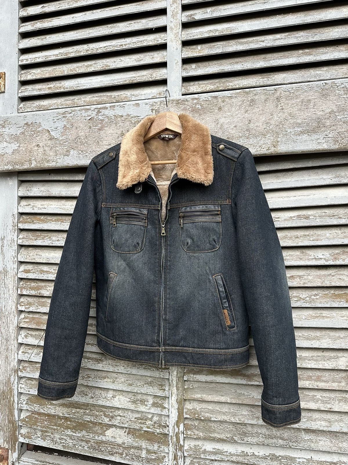 Edwin 👹Vintage Edwin Fleece Lined Trucker Jacket Size US S / EU 44-46 / 1 - 2 Thumbnail