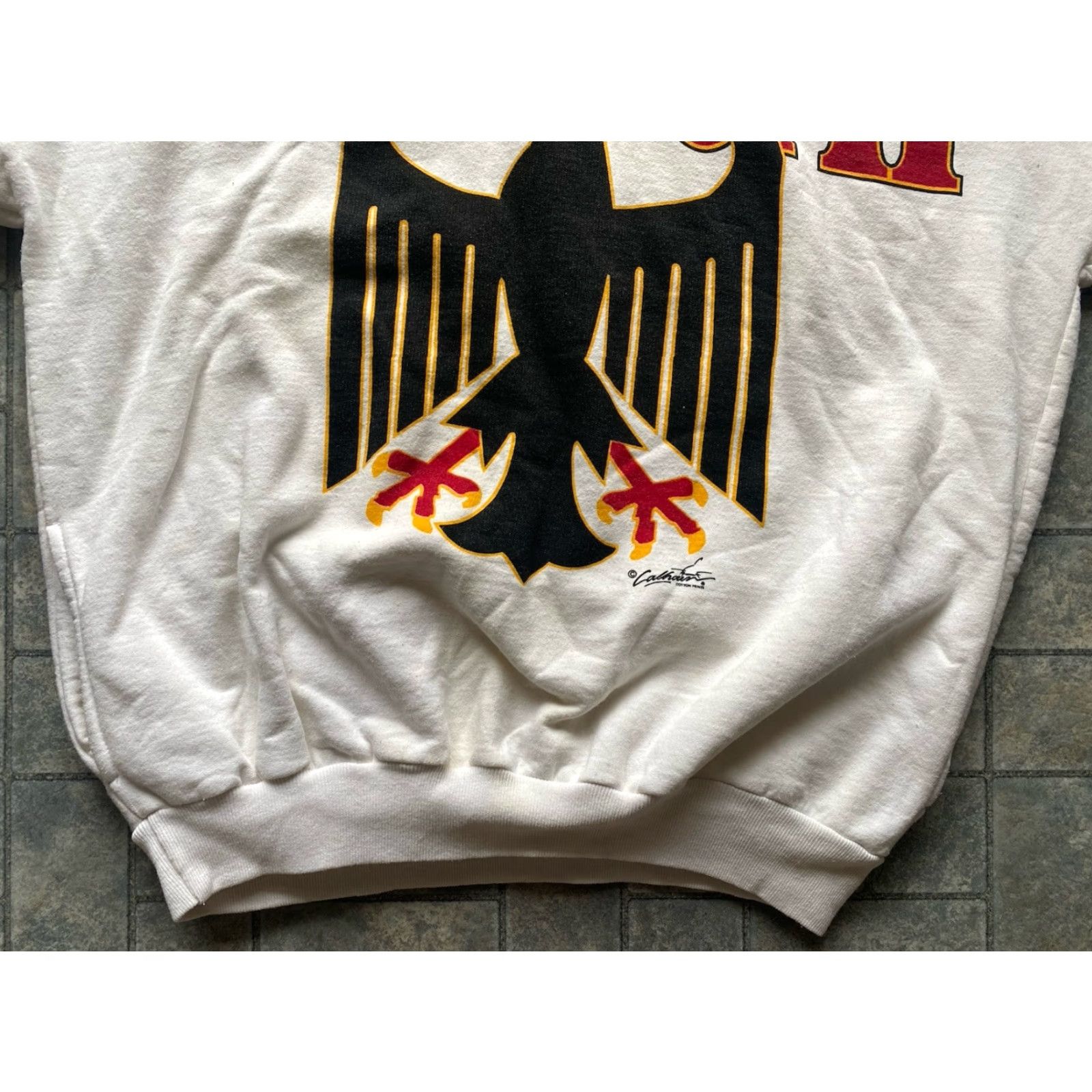 Vintage Calhoun Cotton Prints Hoodie White Men 2 Pullover Canada Size US XS / EU 42 / 0 - 3 Thumbnail