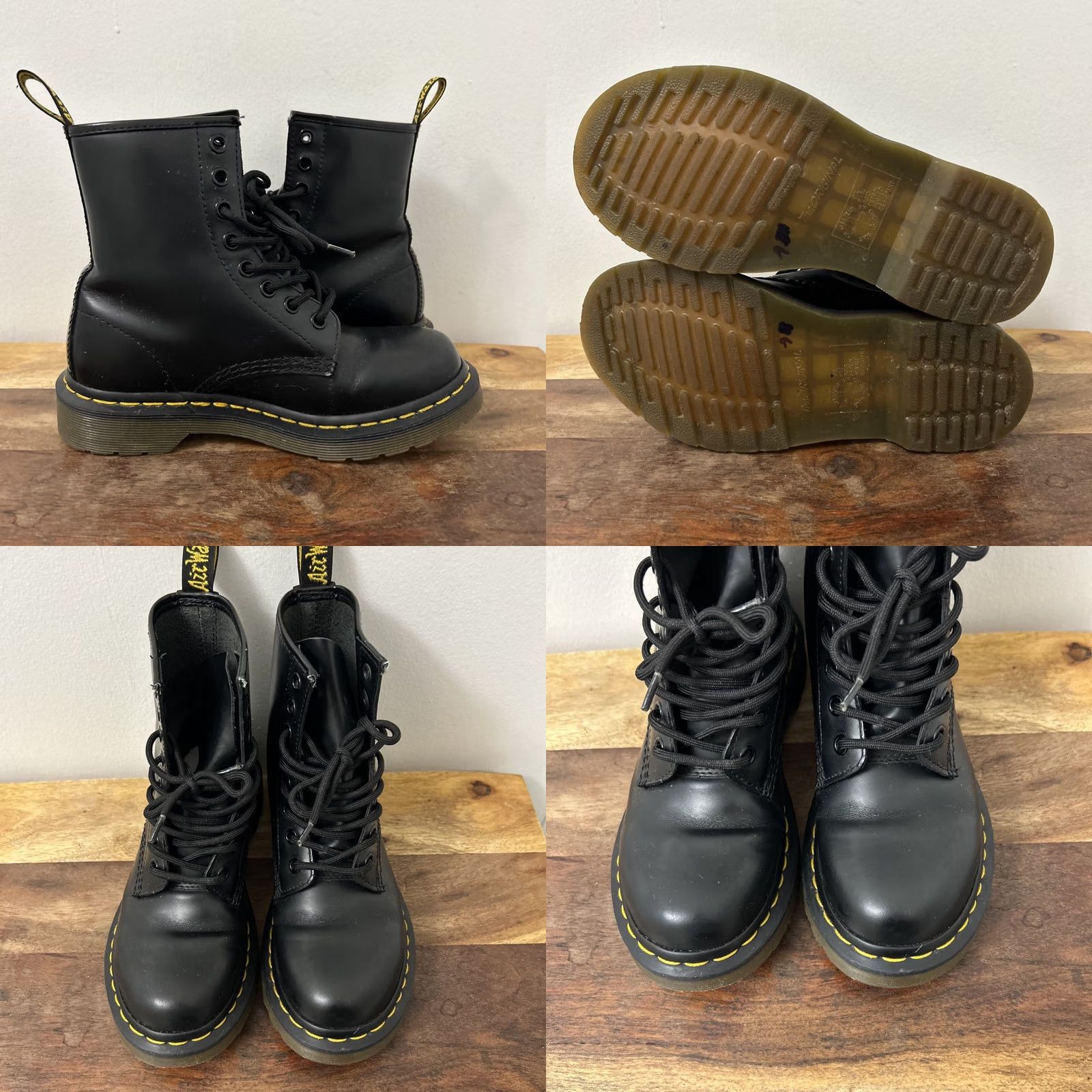 Dr. Martens Dr. Martens 1460 Boots Womens Size 5 Black Smooth Leather 8 Hole Lace Up Combat Style Mens Womens Genders Size US 5.5 / IT 35.5 - 8 Thumbnail
