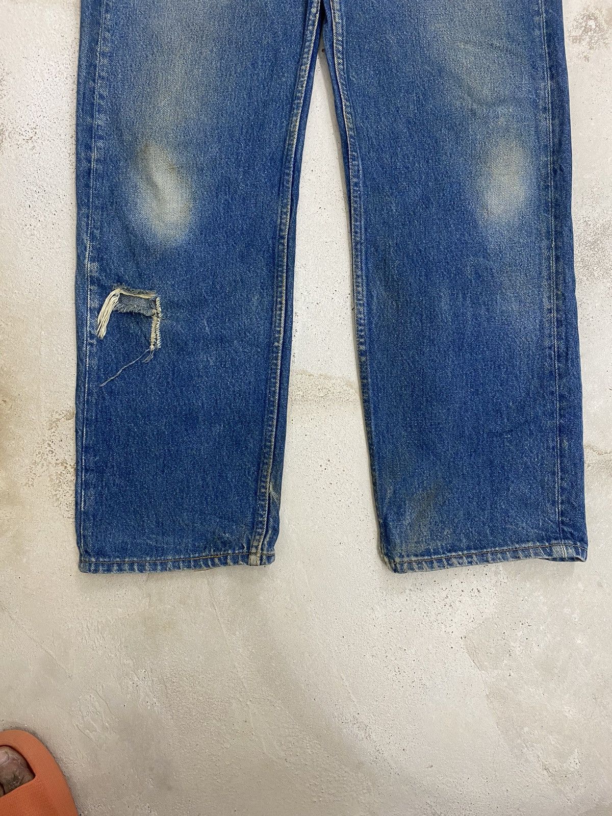 Levi's Vintage 90s Levis 501 XX Button Fly 552 Distressed Blue Jean Size US 34 / EU 50 - 6 Thumbnail