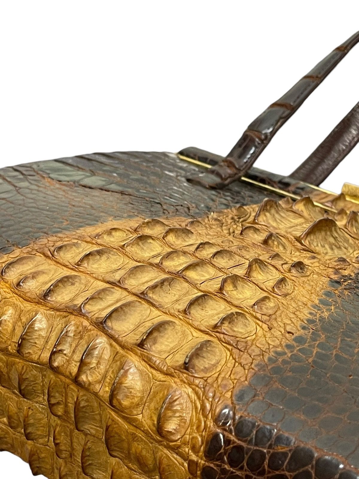 Vintage Crocodile Leather Patina Vtg 50s Unknown Japan Hand Bag 4🟩 Size ONE SIZE - 11 Thumbnail