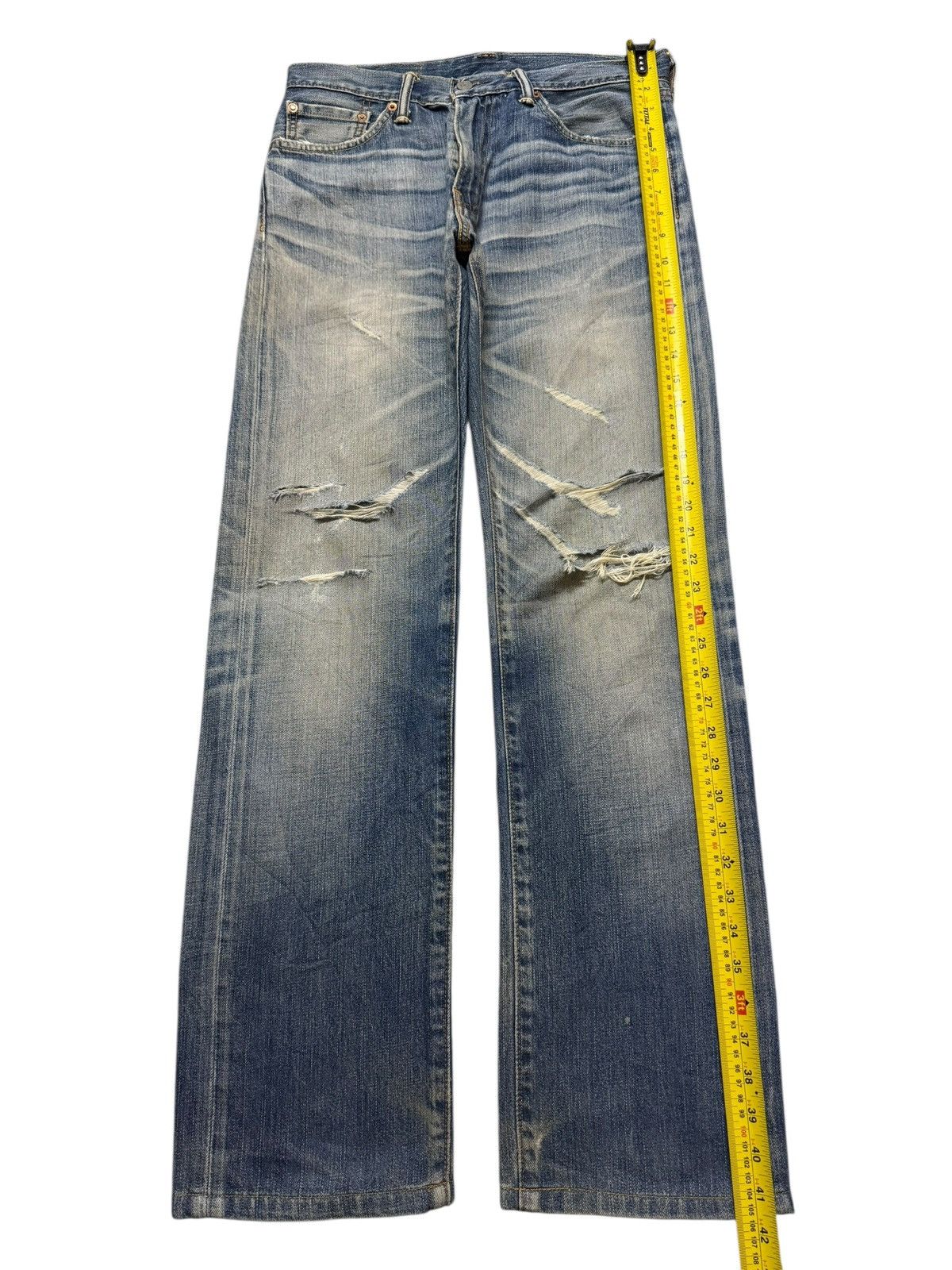 Levi's Vintage Clothing Vintage Y2K Levis 505 Blue Faded Wash Whiskers Distressed Size US 30 / EU 46 - 9 Thumbnail