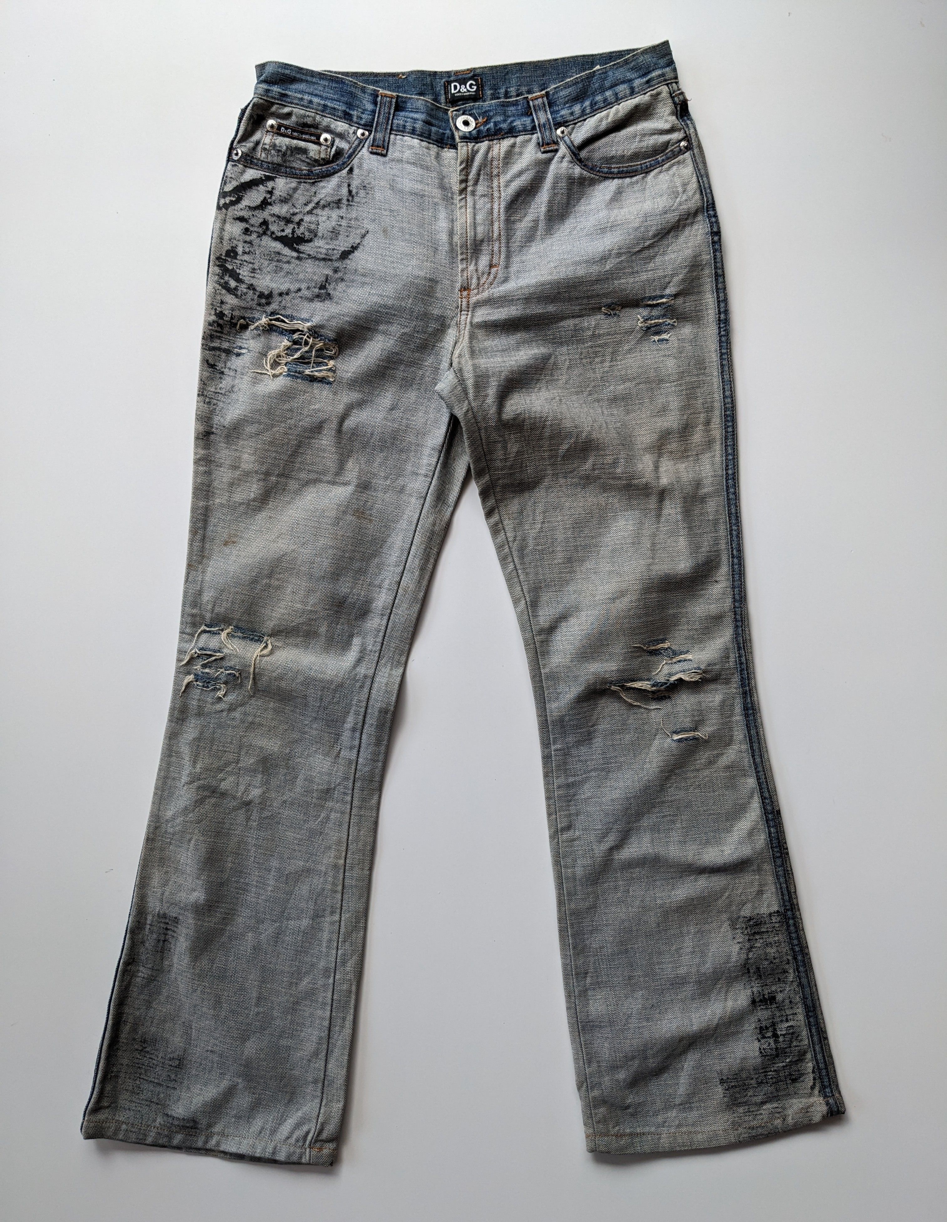 Dolce & Gabbana SS02 Dolce & Gabbana inside out distressed jeans Size US 29 - 3 Thumbnail