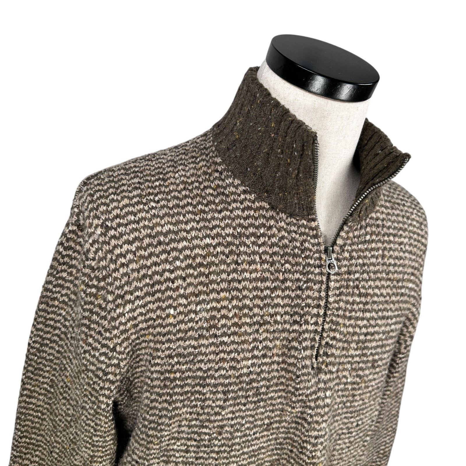 Gap Vintage Gap 1/4 Zip Sweater Men Large Brown Wool Y2K 2007 Size US L / EU 52-54 / 3 - 3 Thumbnail