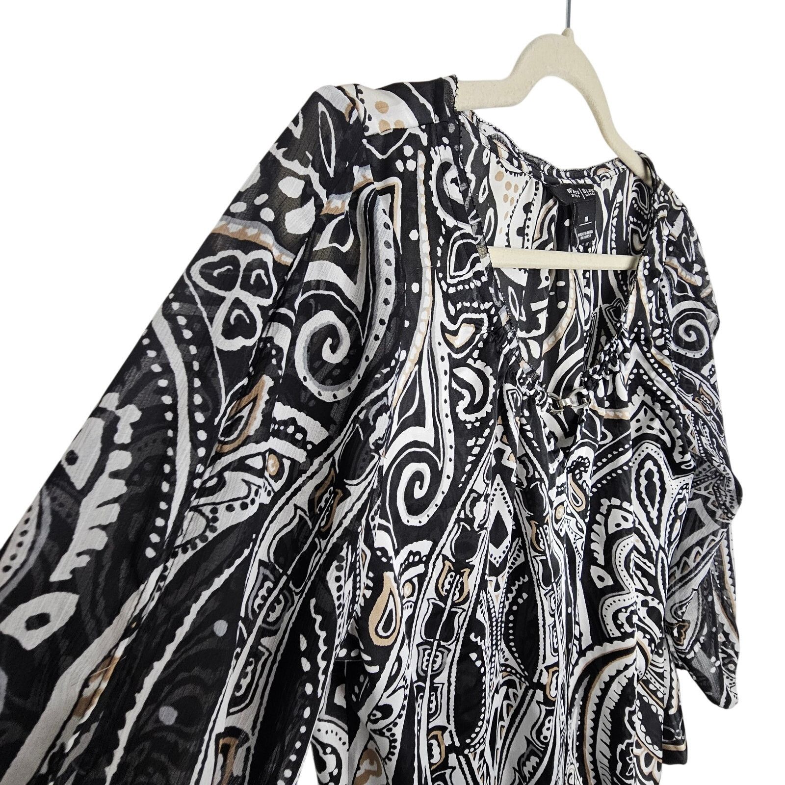 White House Black Market White House Black Market Geometric Print Top 10 Career Corp Size L / US 10 / IT 46 - 5 Thumbnail