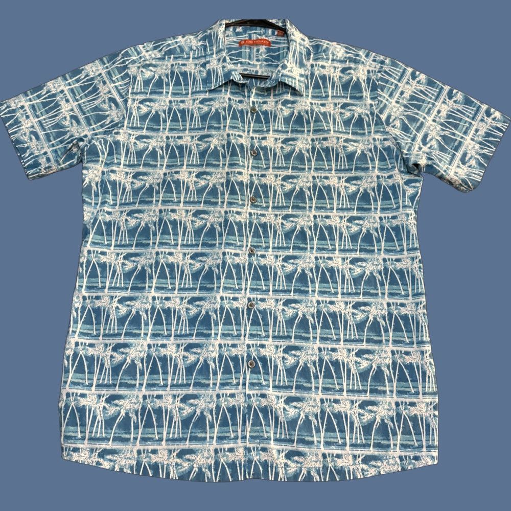 Tori Richard GUC Tori Richard Shirt Men’s Large Blue Palm Trees Beach Hawaiian Golf Button Up Size US L / EU 52-54 / 3 - 1 Thumbnail