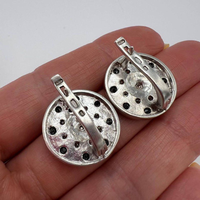 Vintage 14K Gold & 925 Silver Clip On Ukraine Vintage Earrings Size ONE SIZE - 2 Thumbnail