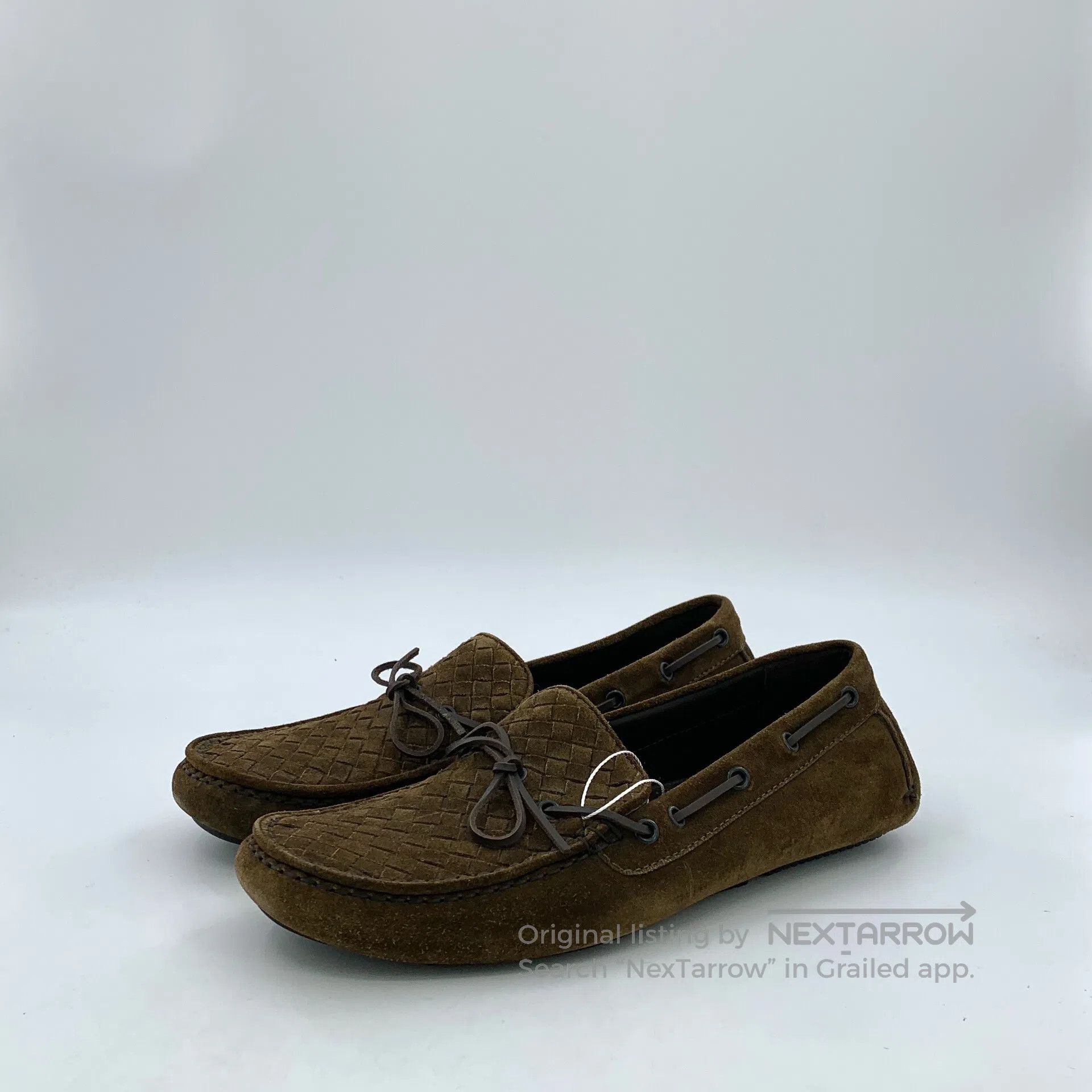 Bottega Veneta Bottega Veneta Dark green woven drawstring bow casual flat Size US 9.5 / EU 42-43 - 1 Thumbnail
