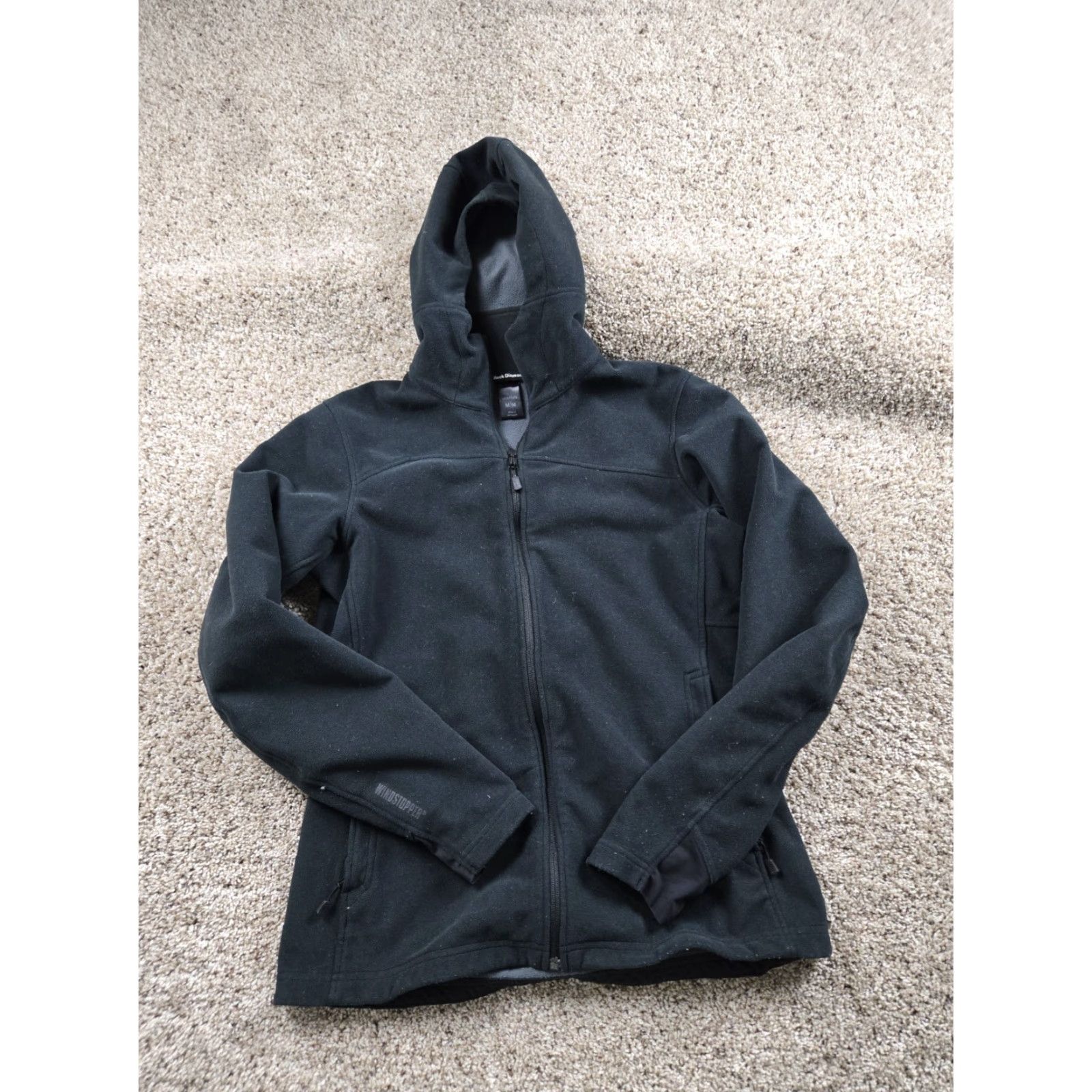 Black Diamond Black Diamond Windstopper Jacket Womens Medium Black Fleece Full Zip Hooded Size M / US 6-8 / IT 42-44 - 2 Thumbnail