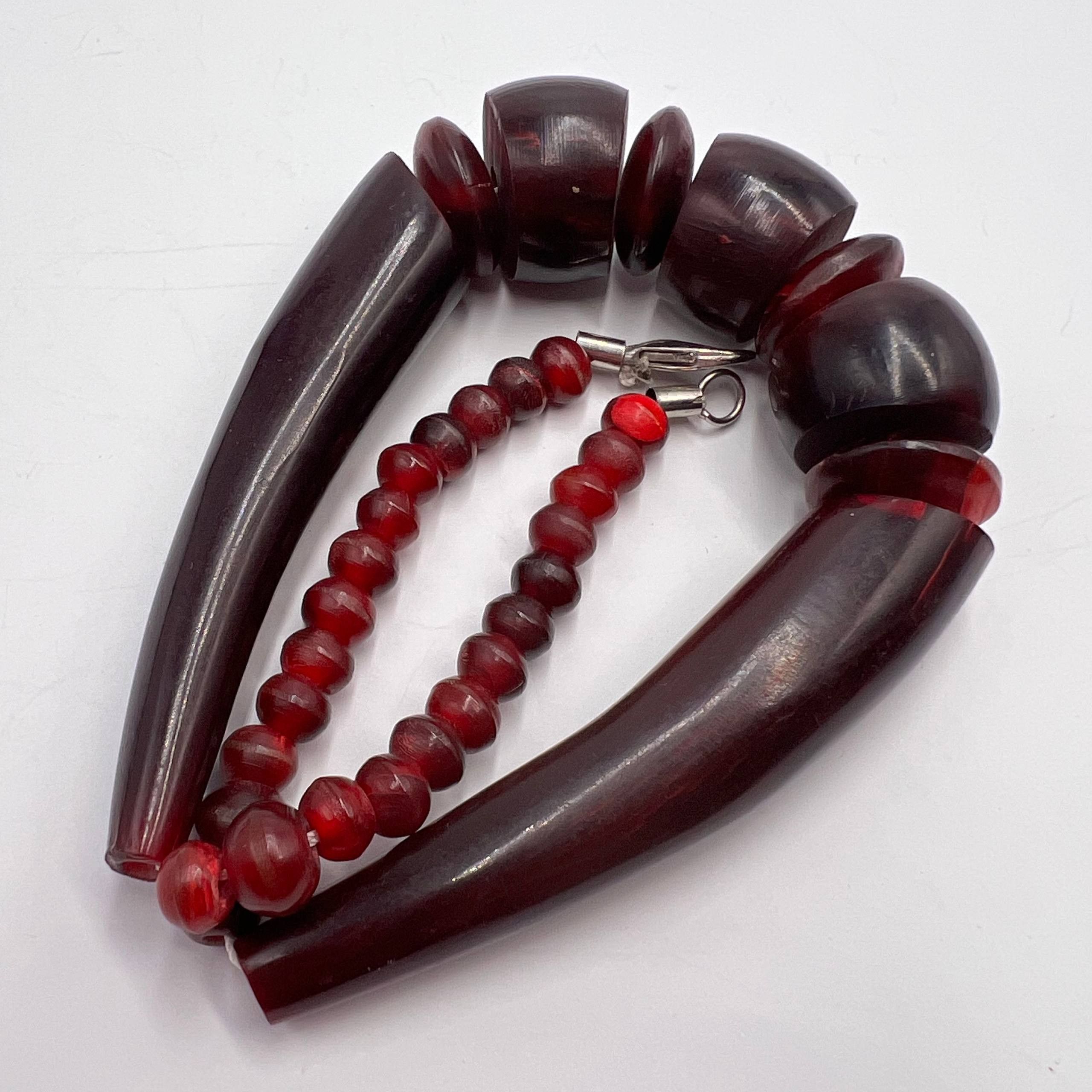 Vintage Vintage Natural Horn Statement Necklace Boho Jewelry Beads Size ONE SIZE - 6 Thumbnail