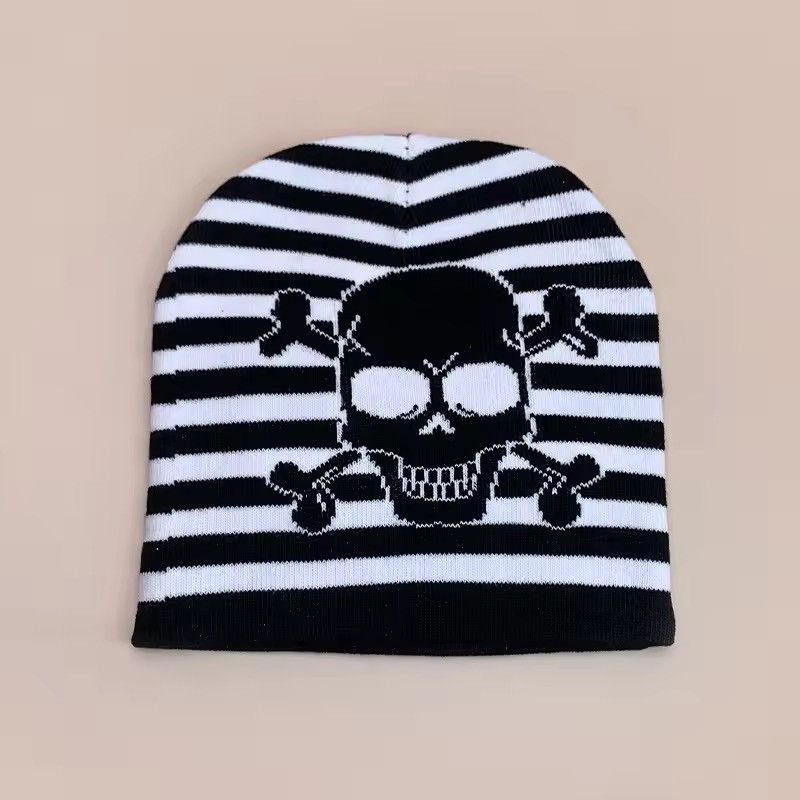 Japanese Brand Skull Stripe Bennie Hat Size ONE SIZE - 3 Thumbnail