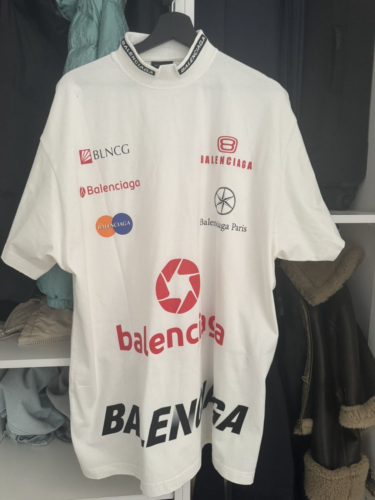 image of Balenciaga Top League T-Shirt in White, Men's (Size Medium)