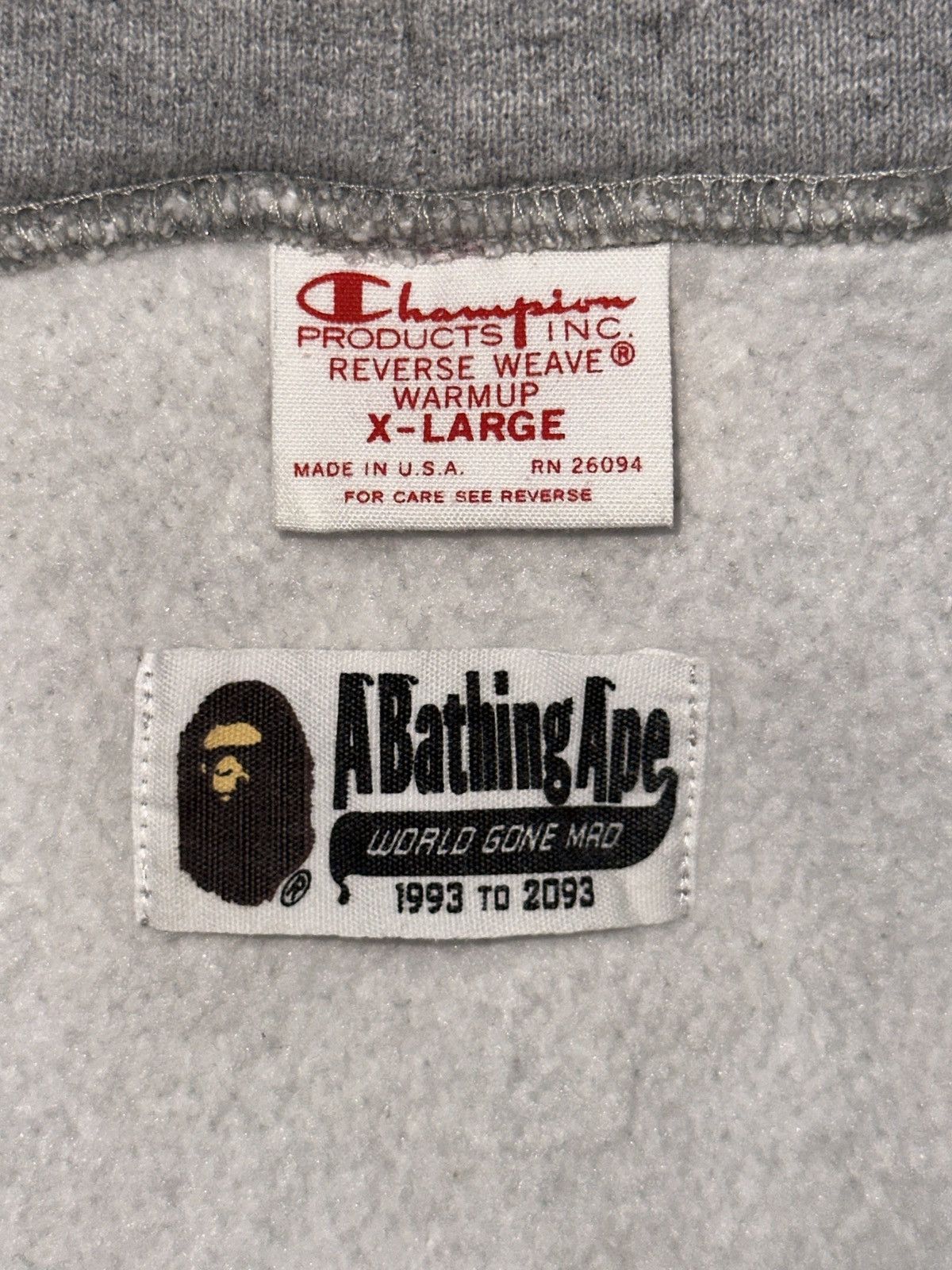 Bape × Champion BAPE × Swarovski × CHAMPION Zip hoodie Gray XL Size US XL / EU 56 / 4 - 4 Thumbnail