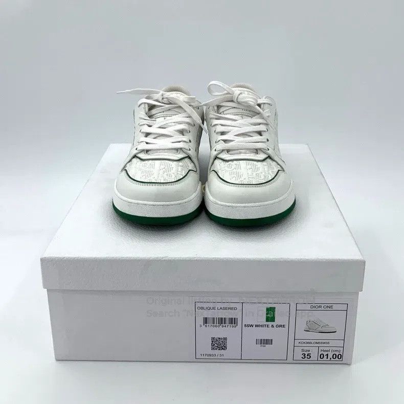 Dior Dior Logo embossed white low-top lace-up casual sneakers Size US 4.5 / IT 34.5 - 8 Thumbnail