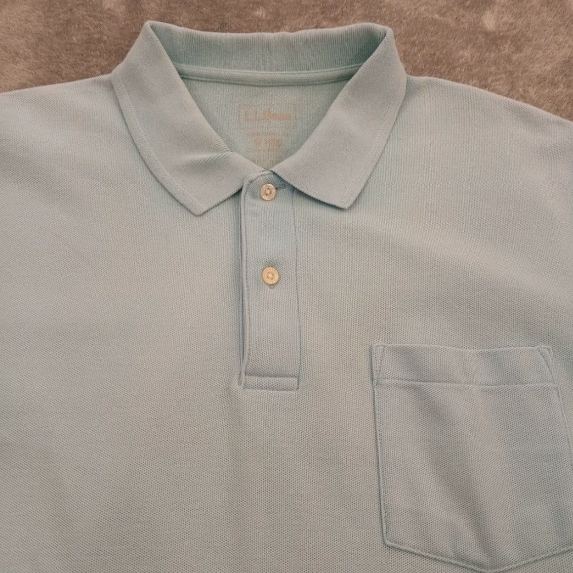 Vintage L.L. Bean Polo Shirt Mens Medium Light Blue Short Sleeve Knit Cotton Size US M / EU 48-50 / 2 - 2 Thumbnail