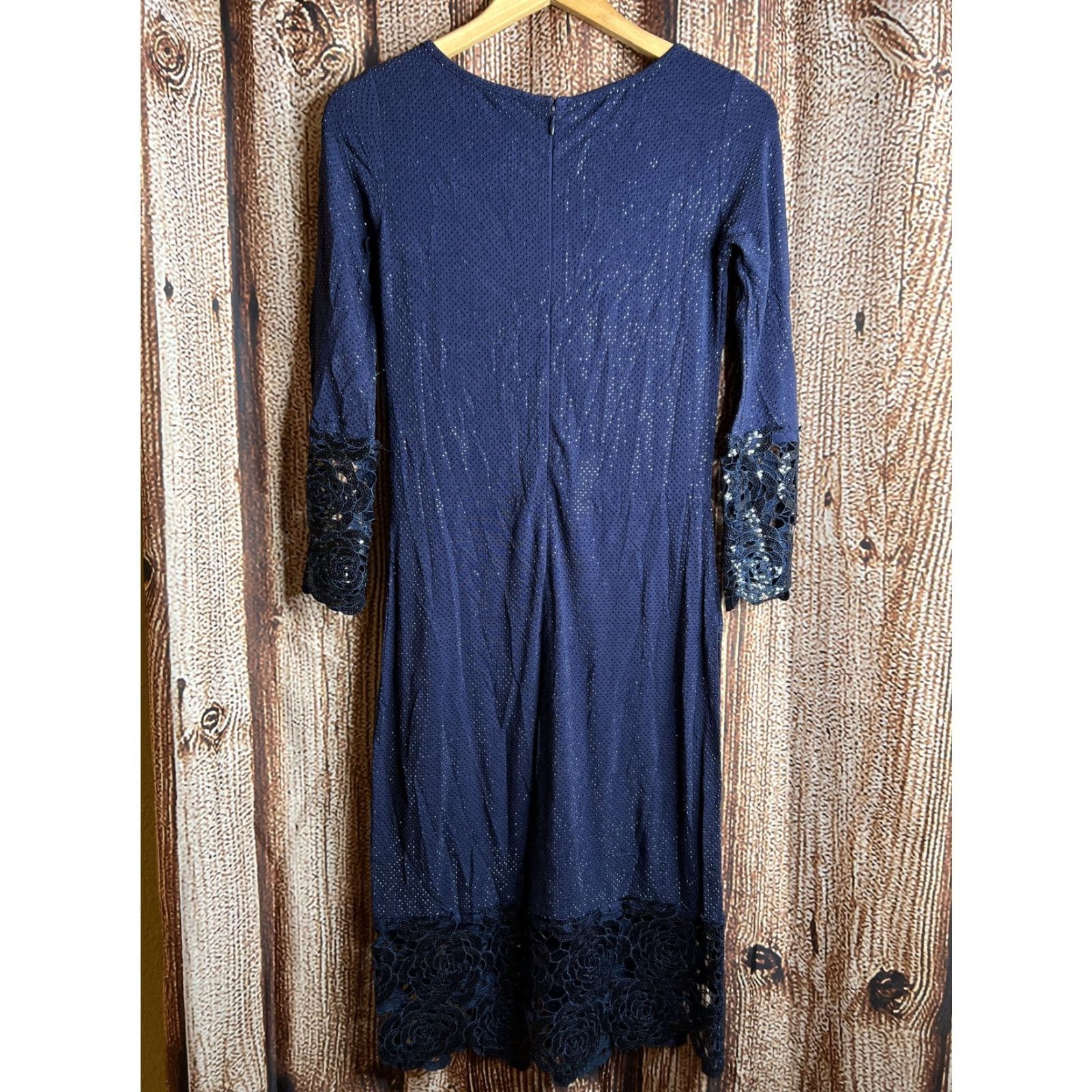 Vintage GRAYSE Gray S Sequin Blue Stretchy Evening Dress USA Dress Size S / US 4 / IT 40 - 7 Thumbnail