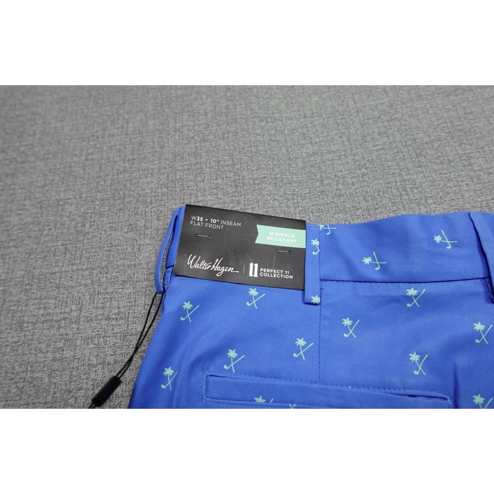 Vintage Walter Hagen Perfect 11 Golf Shorts Mens 35 Blue Palm Print 10 Inseam NWT Size US 35 - 2 Thumbnail
