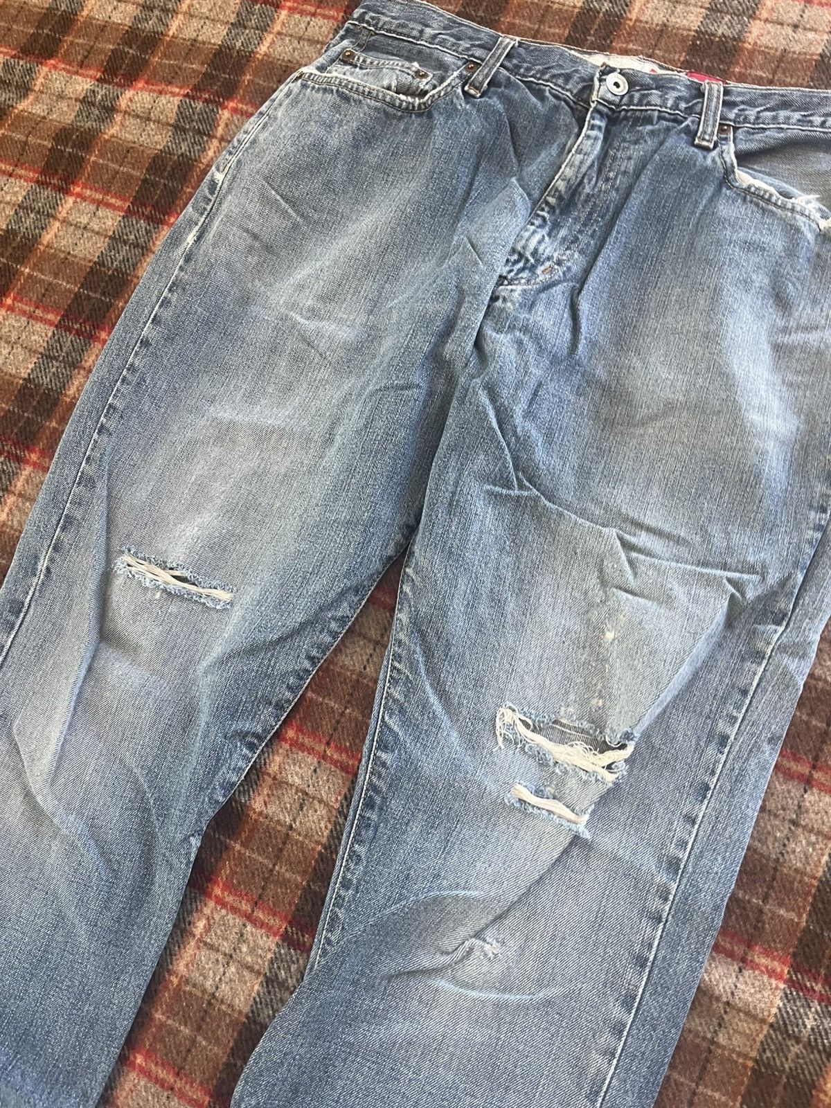 Quiksilver Vintage 2000’s Quiksilver Grunge Skater Flare Blue Jeans 34 Size US 34 / EU 50 - 3 Thumbnail