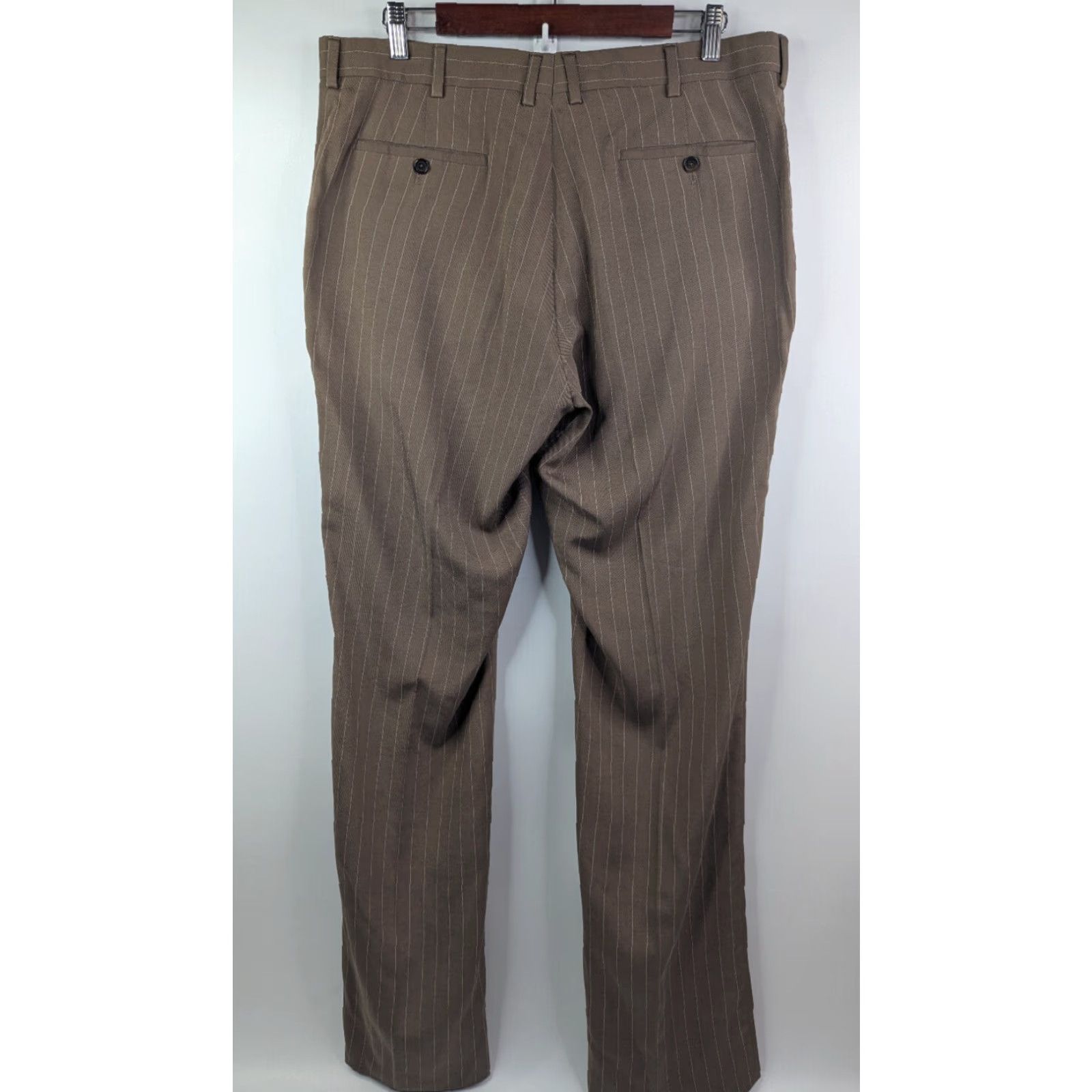 Ralph Lauren Purple Label Ralph Lauren Purple Label Dress Pants Silk Brown Pinstripe 38 Men Size US 38 / EU 54 - 6 Thumbnail