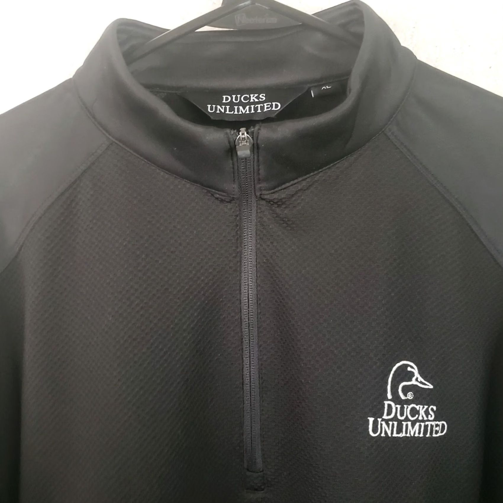 B Sides Ducks Unlimited Men's XL Full Zip Jacket Black Neoprene Like Sides Pockets Size US XL / EU 56 / 4 - 5 Thumbnail