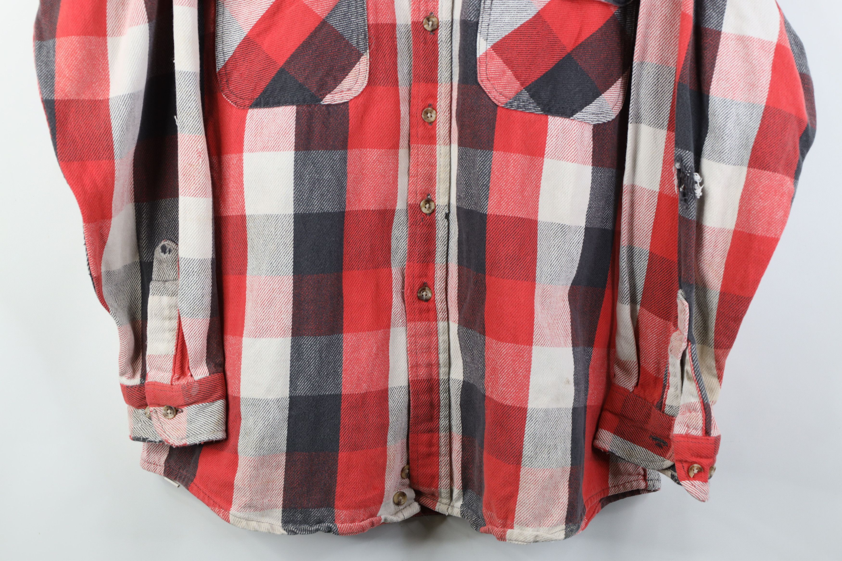 Vintage Vintage 90s Streetwear Heavyweight Button Shirt Plaid Size US XL / EU 56 / 4 - 3 Thumbnail