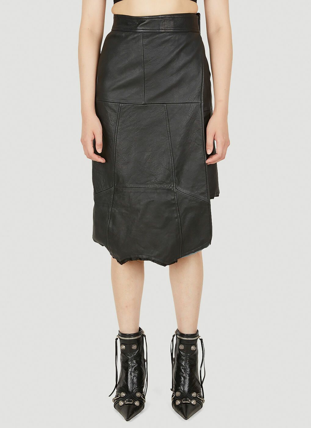 Balenciaga Balenciaga Draped Black Skirt In Cupro Twill