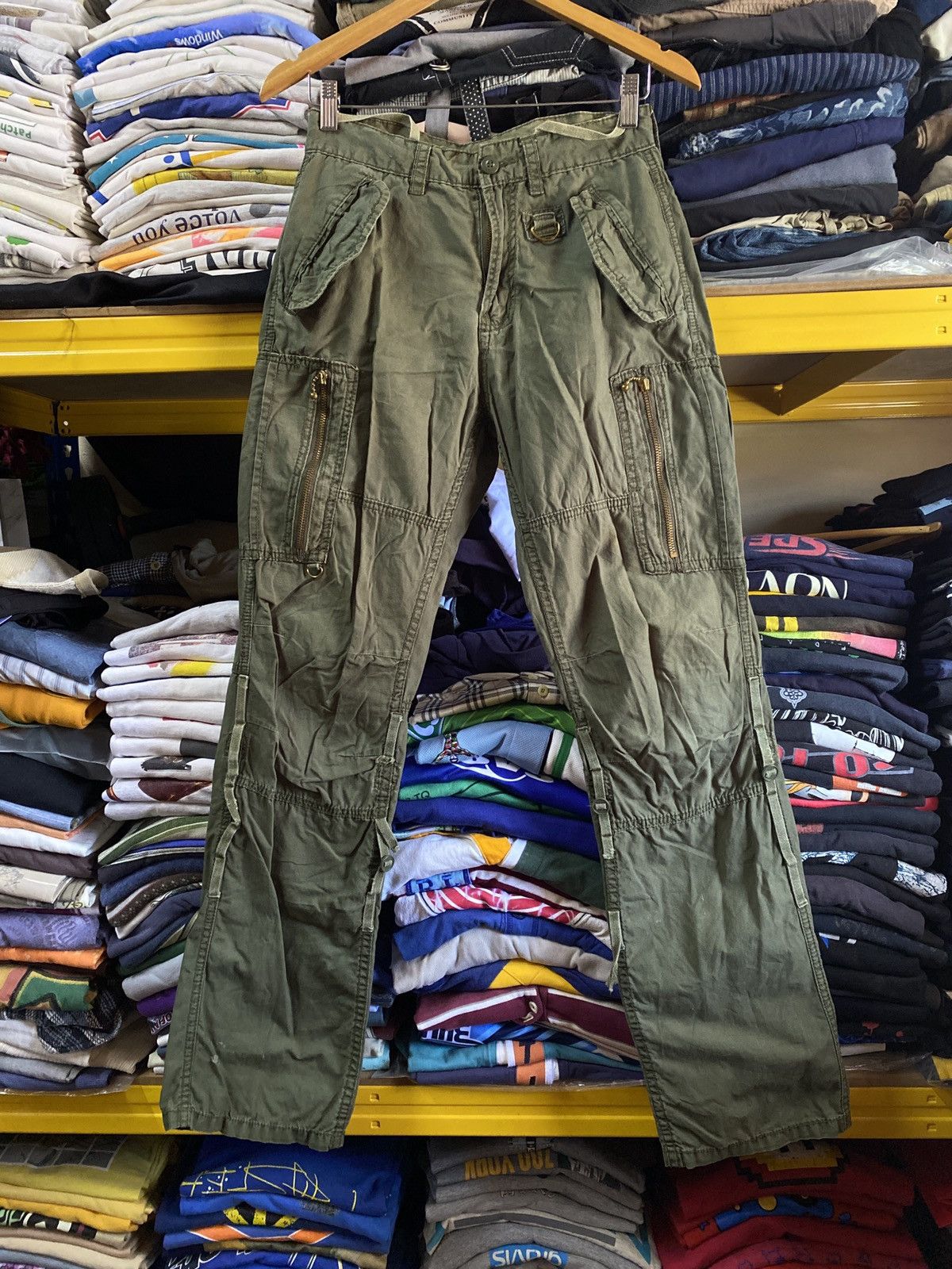 European Military Cargo Pant Vintage Bondage Zipper