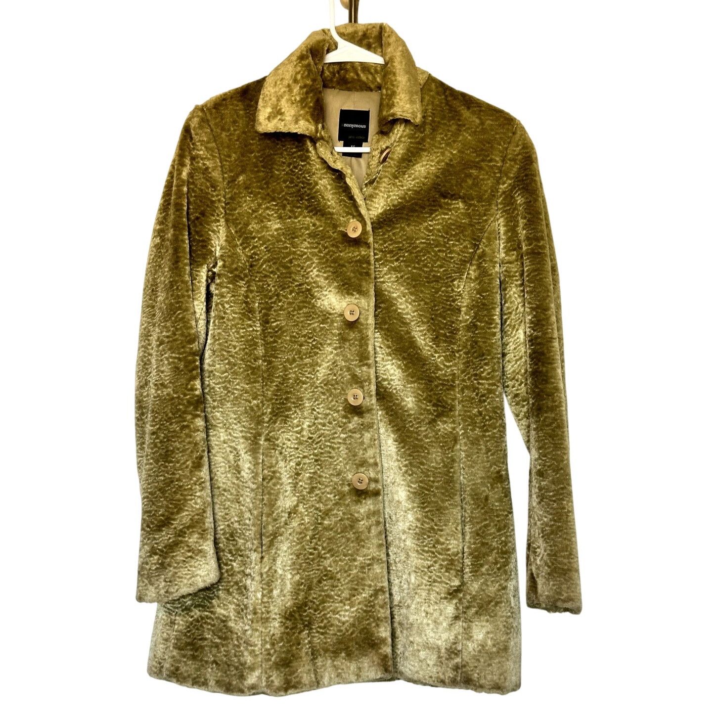 Anonymous Club Anonymous John Carlisle Crushed Olive Velvet Long 