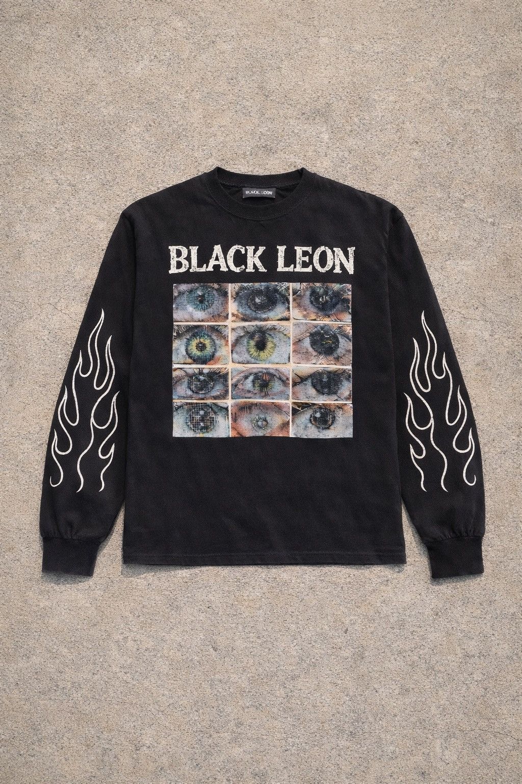 Japanese Brand Black Leon Eye Grid Flame Long Sleeve Size US S / EU 44-46 / 1 - 1 Thumbnail