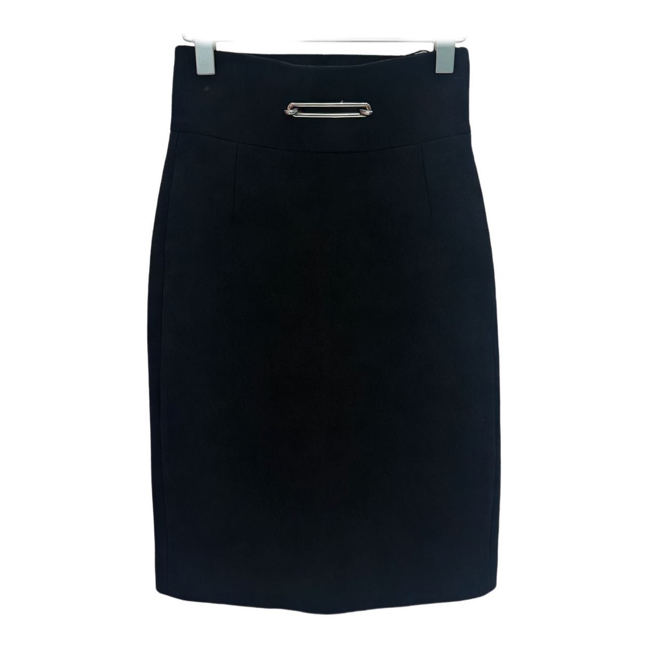 Balenciaga Balenciaga Black Wool Midi Skirt K26WX Size 25" / US 0 / IT 36 - 1 Thumbnail