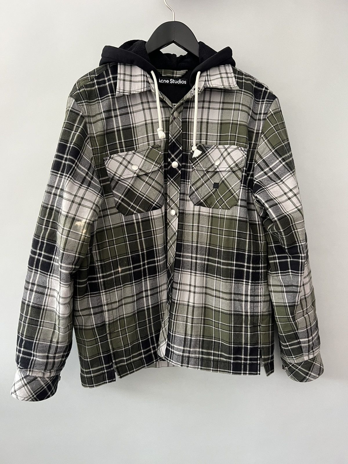 Acne Studios Acne Studios Checked Hooded Jacket Size US S / EU 44-46 / 1 - 4 Thumbnail