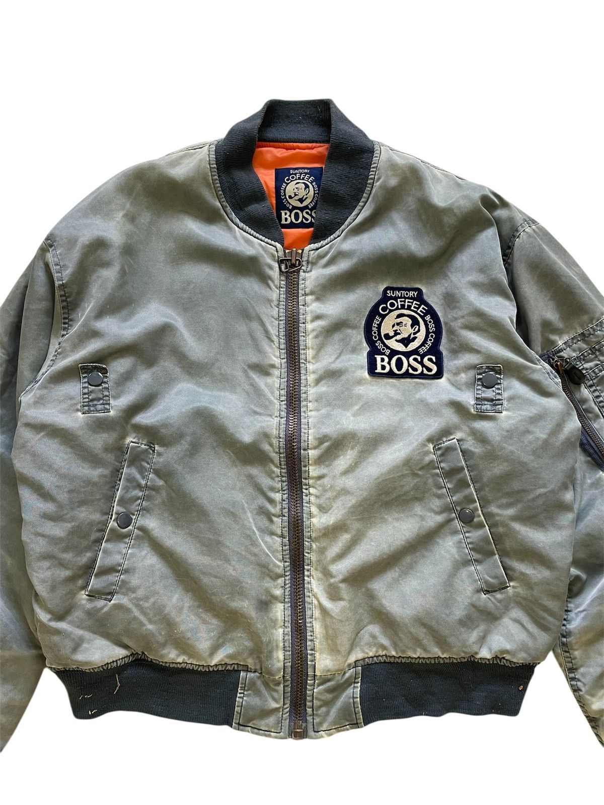 Vintage Vintage Suntory Boss Coffee Sun Faded Ma-1 Bomber Jacket Size US XL / EU 56 / 4 - 2 Thumbnail