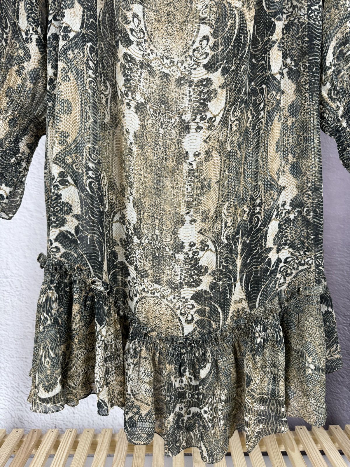 H&M Roberto Cavalli at H&M Shoulderless Dress Silk Ornament Size M / US 6-8 / IT 42-44 - 7 Thumbnail