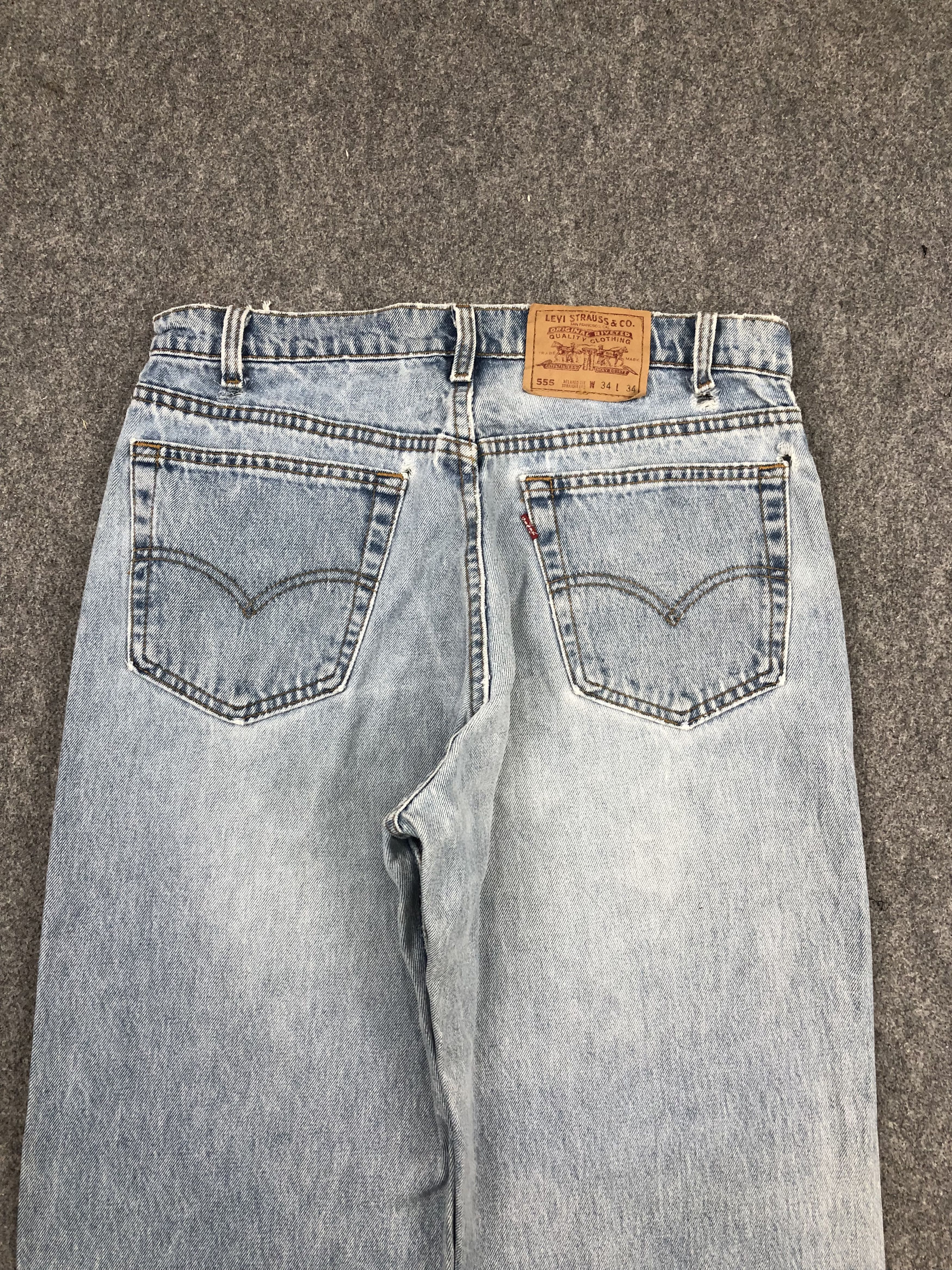 Levi's Vintage 90s Levis 555 Faded Blue Jeans DPP0222 Size US 32 / EU 48 - 4 Thumbnail