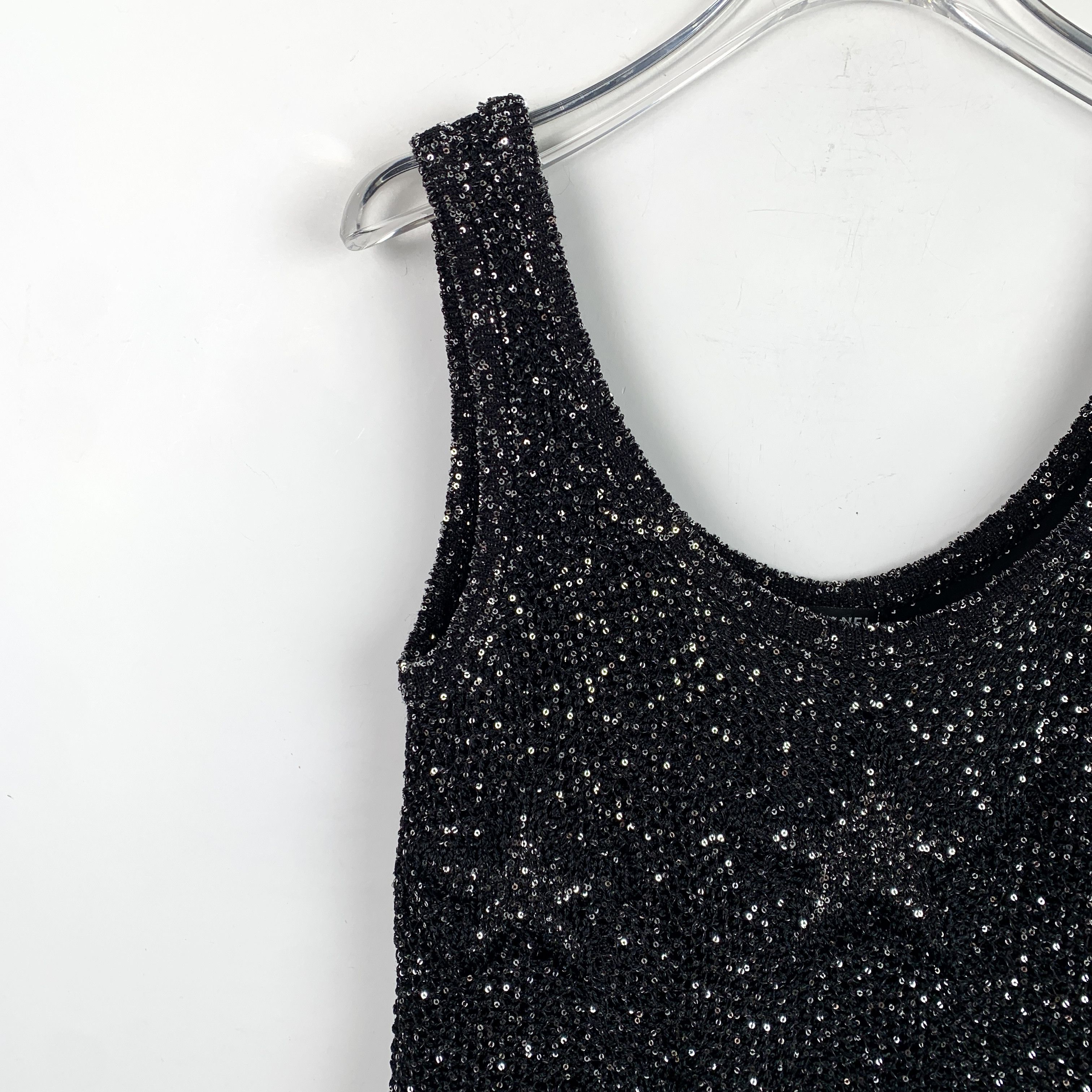 Chanel CW0038 Chanel Black Sequined Sleeveless Mini Dress Size S / US 4 / IT 40 - 3 Thumbnail