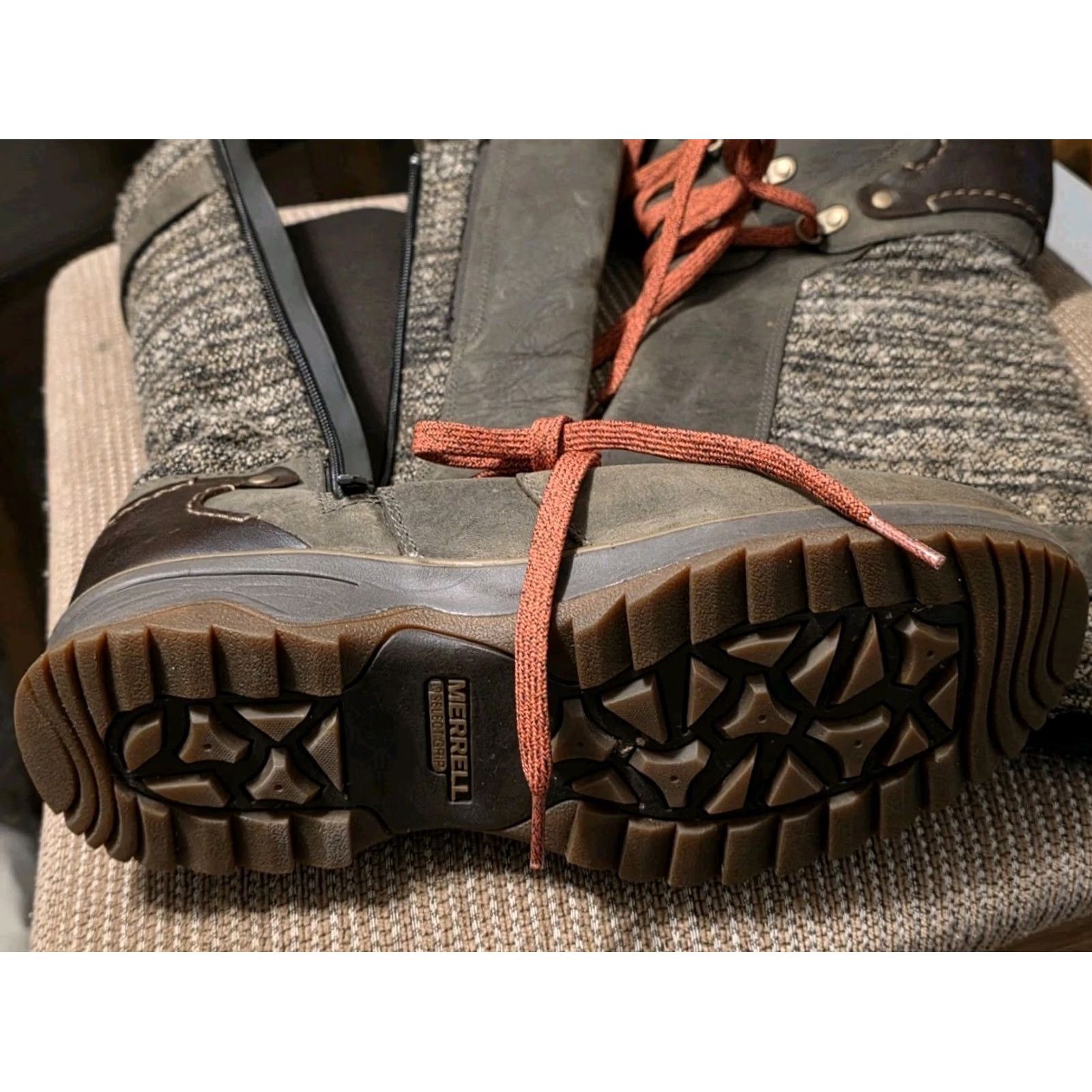 Merrell VINTAGE Merrell Eventyr Peak Waterproof Women's Leather High Leg Boots Size 7.5 Brown Combat Boots Women 7.5 Size US 8 / IT 38 - 5 Thumbnail