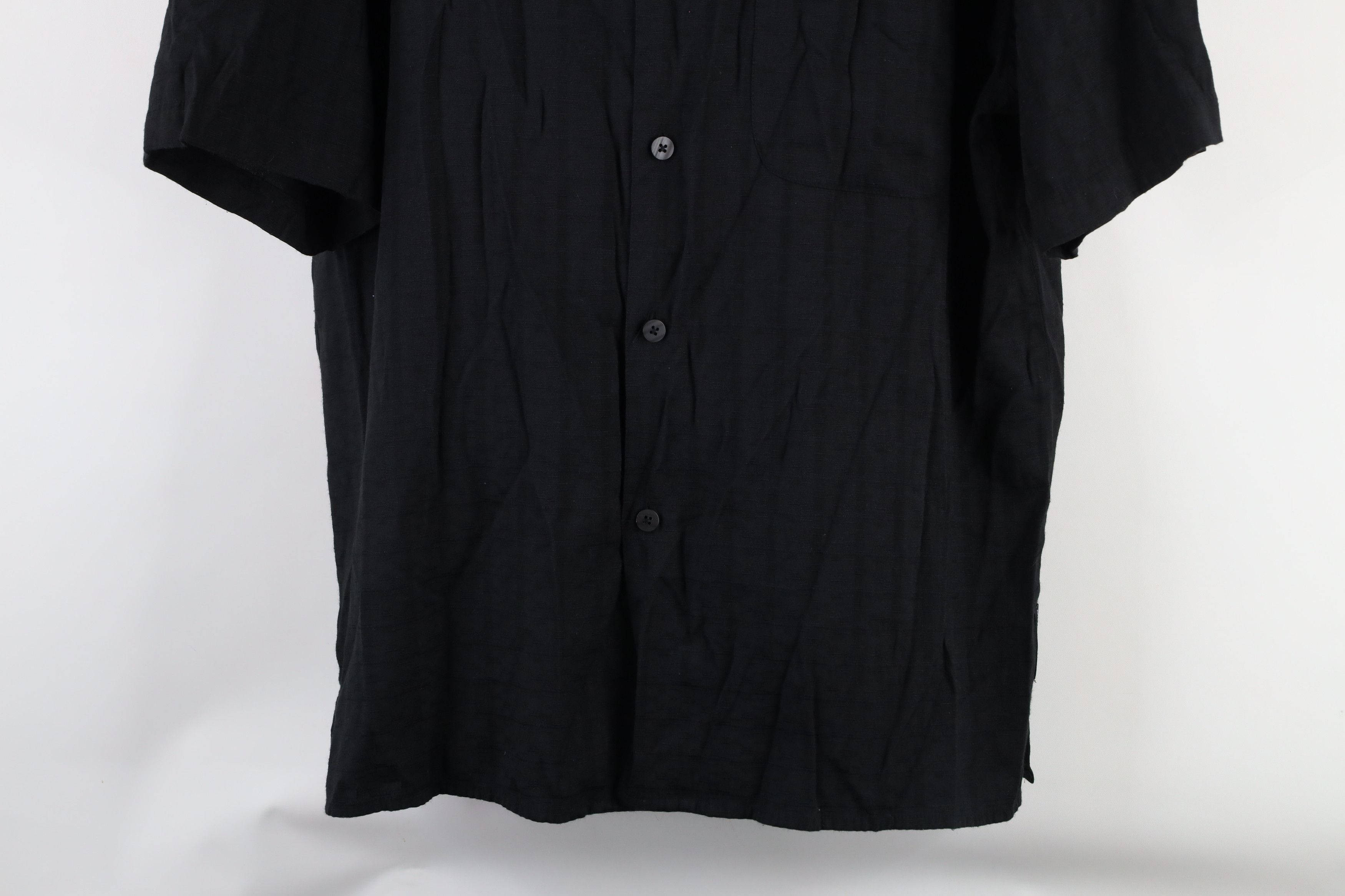 Vintage Vintage 90s Streetwear Camp Collar Button Shirt Black Size US L / EU 52-54 / 3 - 3 Thumbnail