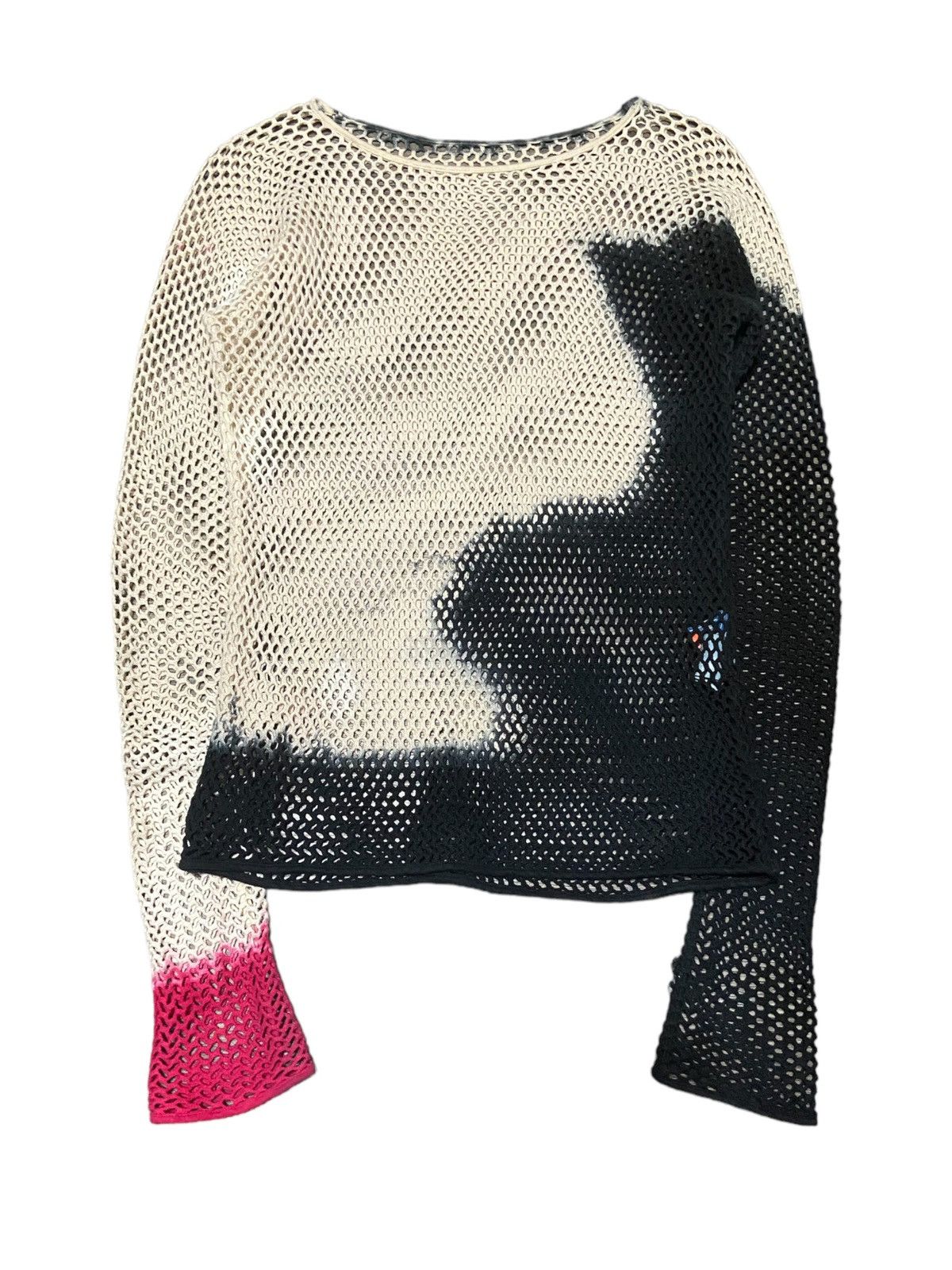 Blackmeans Blackmeans Tri Color Fishnet Mesh Knit Sweater | Grailed
