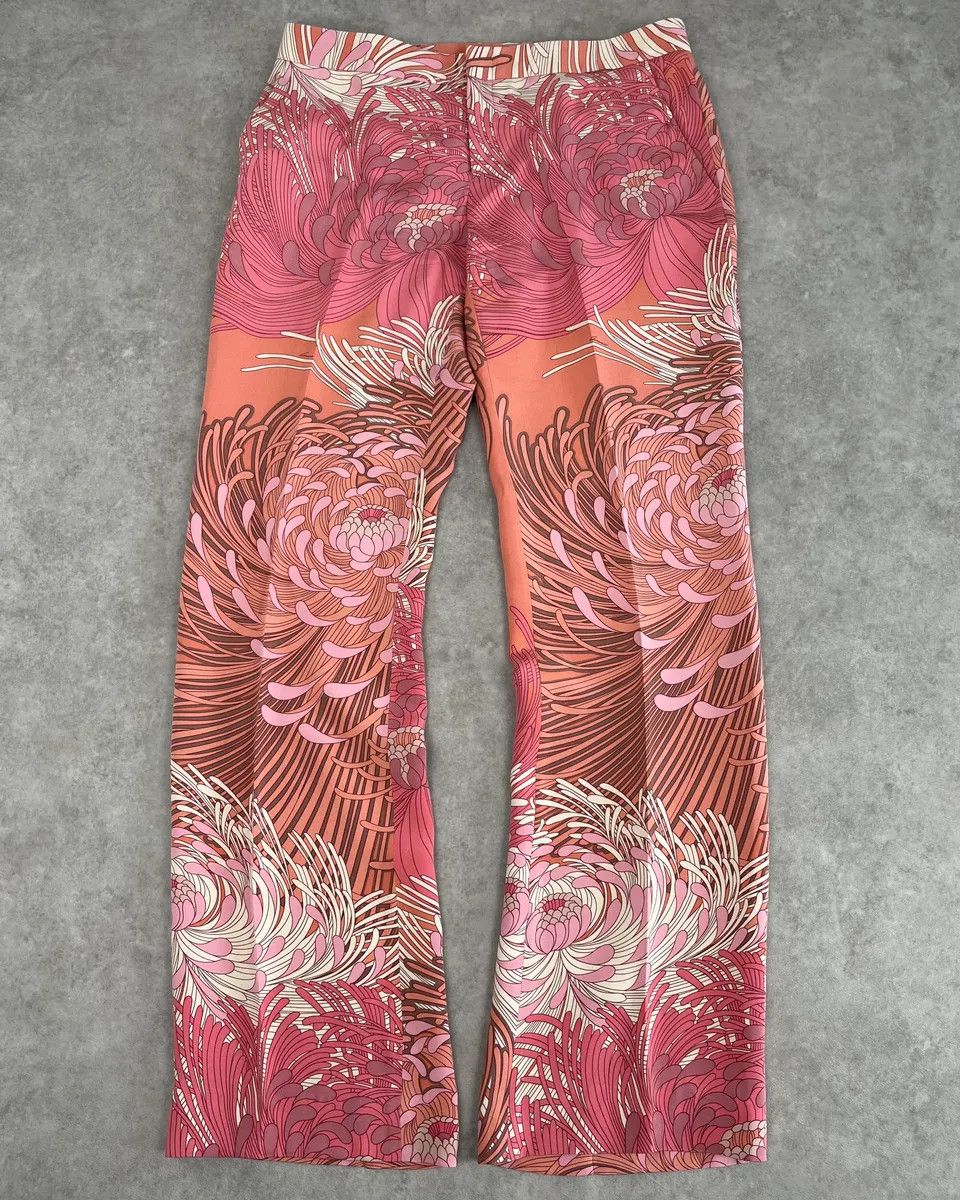2000s Gucci Pink Flower Spiral Tailored Pants