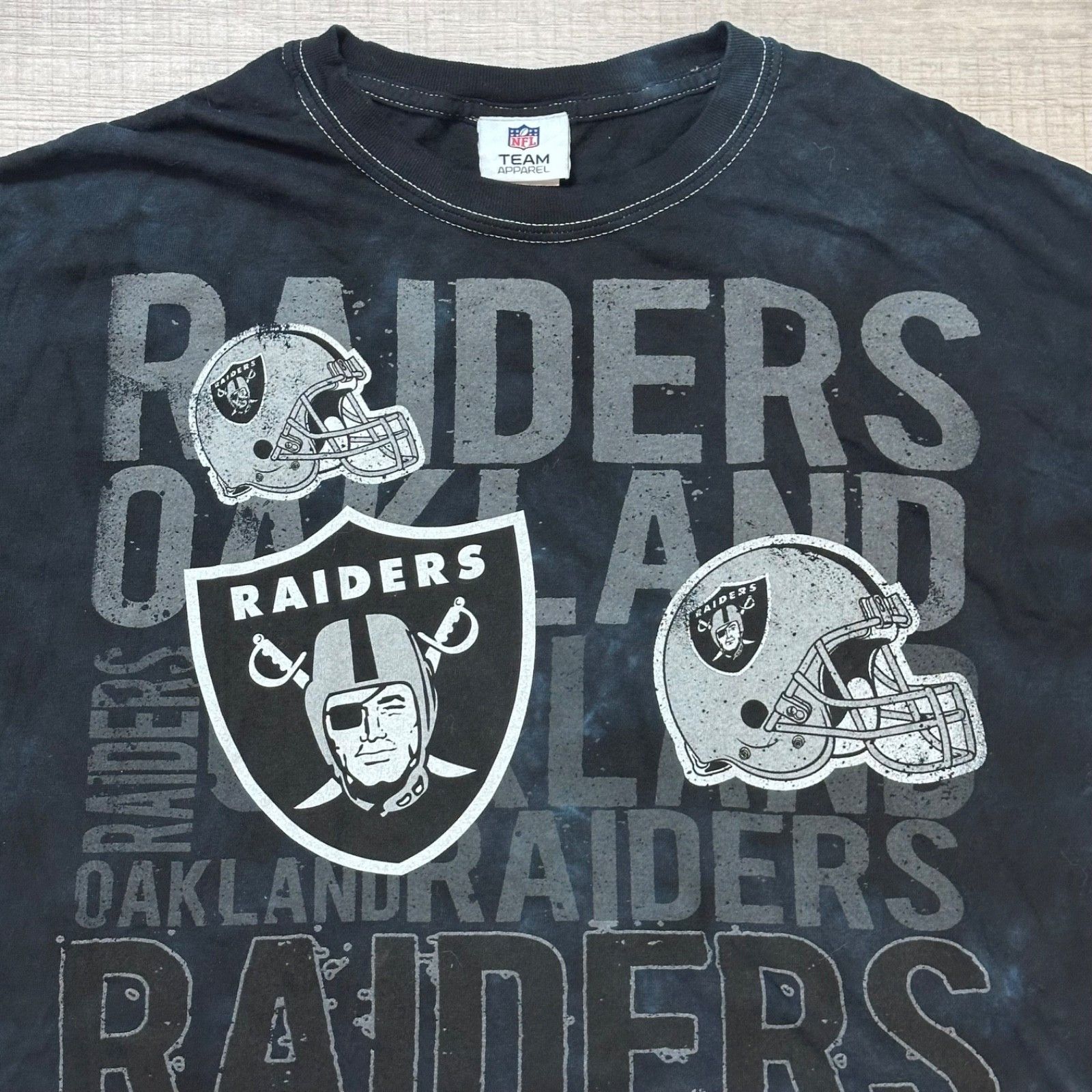 NFL Team Apparel NFL Oakland Raiders Tye Dye T-Shirt Black Y2K Size US L / EU 52-54 / 3 - 5 Thumbnail