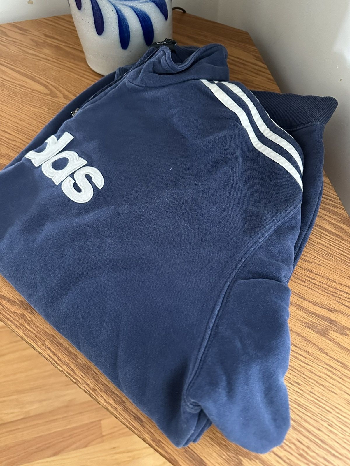 Adidas Blue Adidas Half Zip Size US XL / EU 56 / 4 - 2 Thumbnail