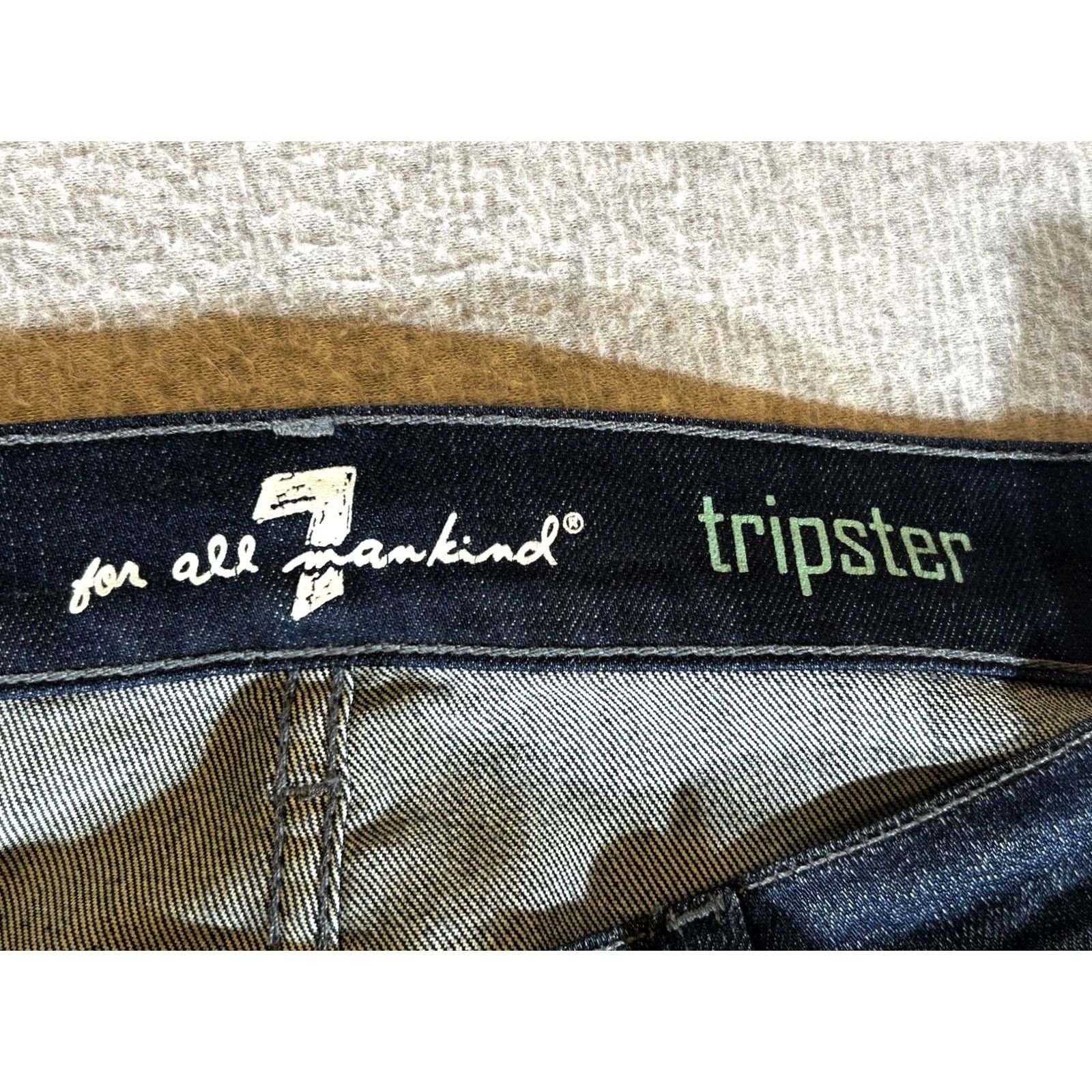 7 For All Mankind 7 For All Mankind Jeans Womens 30x30 Tripster Flare Wide Leg Y2K Boho Hippie Jeans Womens 30 Dark Blue Embroidered Pockets Vintage No Size 30" / US 8 / IT 44 - 7 Thumbnail