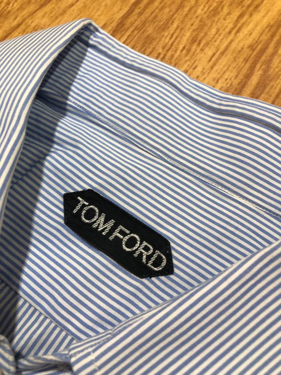 Tom Ford Tom Ford Blue Striped Button Down Shirt Size US XL / EU 56 / 4 - 2 Thumbnail
