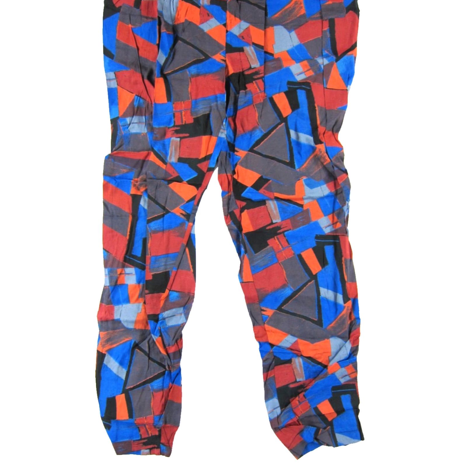 Vintage VTG Exclusively Maternity Jumper Romper Jumpsuit One-Piece Pockets Orange Blue Maternity Clothes Women Modern Geometric 100% Rayon Size M / US 6-8 / IT 42-44 - 6 Thumbnail