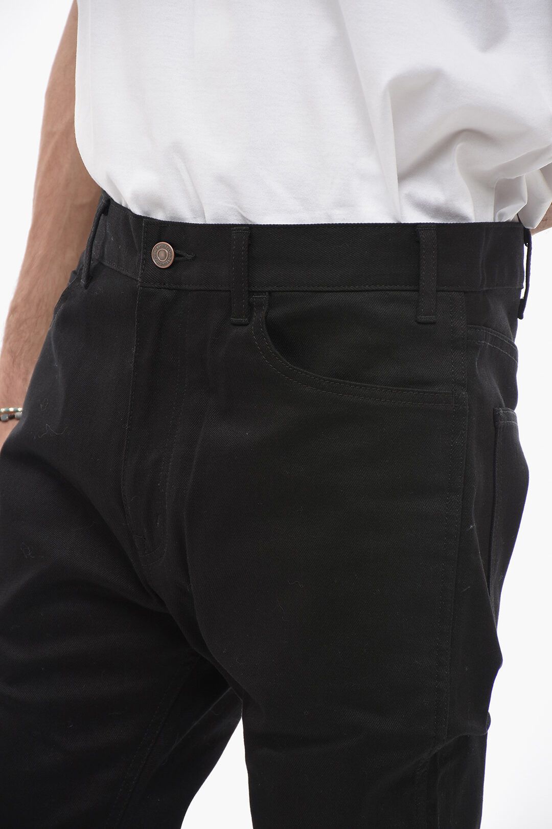 Celine og1mm0825 Stretch Cotton Skinny Fit Denims in Black Size US 31 - 3 Thumbnail